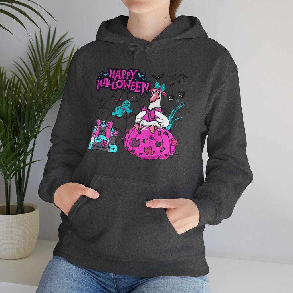 Halloween Kawaii Pumpkin Hoodie — "Happy Halloween" Cute Spooky Graphic
