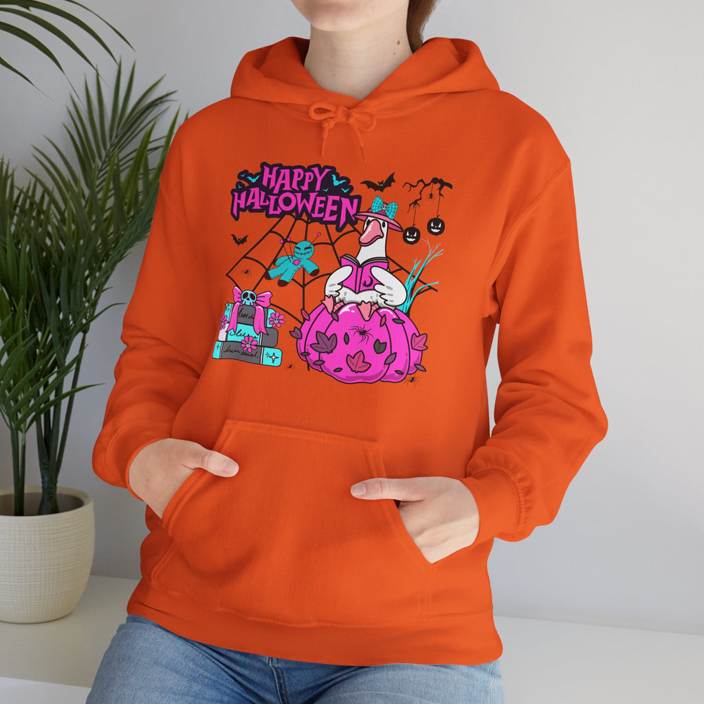 Halloween Kawaii Pumpkin Hoodie — "Happy Halloween" Cute Spooky Graphic