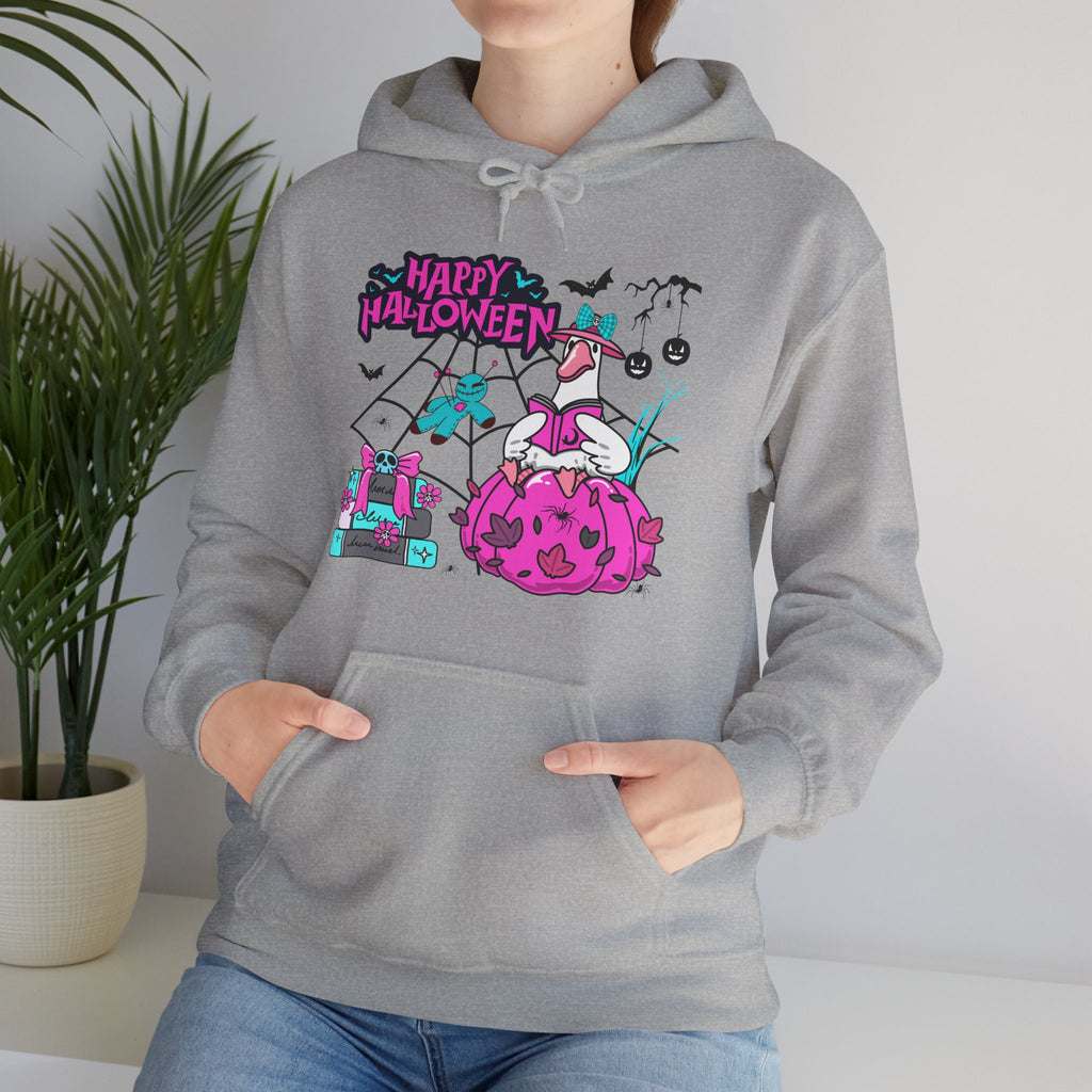 Halloween Kawaii Pumpkin Hoodie — "Happy Halloween" Cute Spooky Graphic