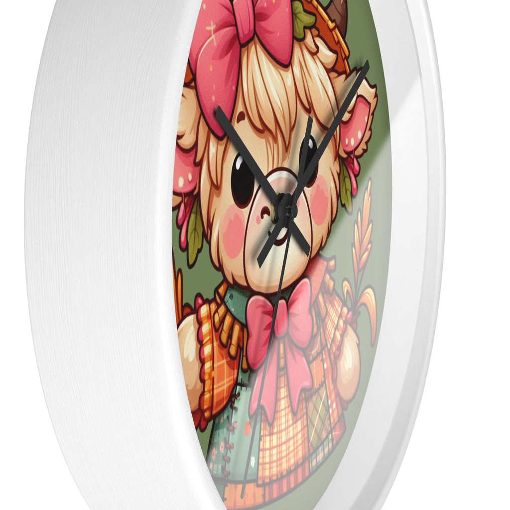 Autumn Alpaca Wall Clock — Cute Harvest Farmhouse Decor