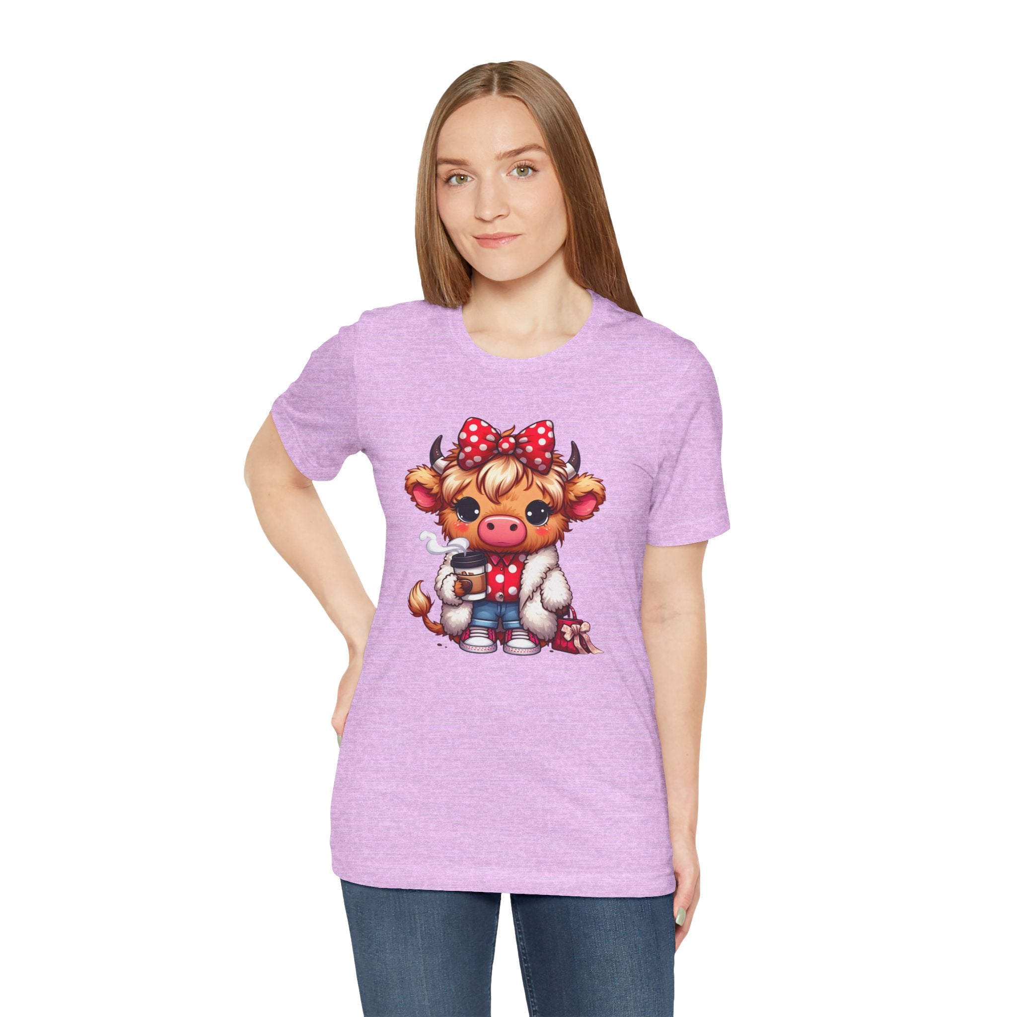 Cow Cute Tee — Cozy Cow with Coffee Graphic T-Shirt