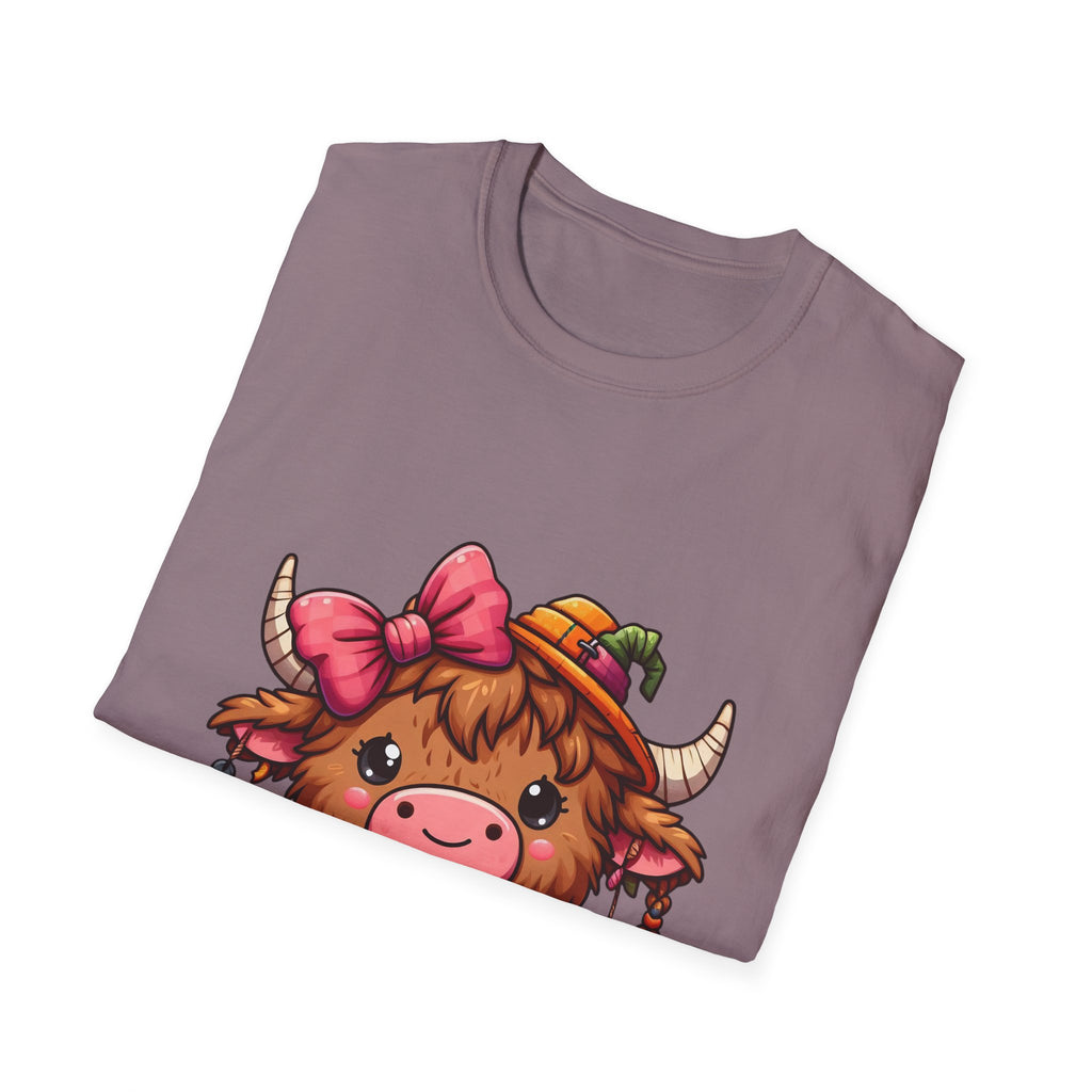 Cute Highland Cow Fall T-Shirt — Pumpkin Patch Baby Highland Cow Graphic Tee