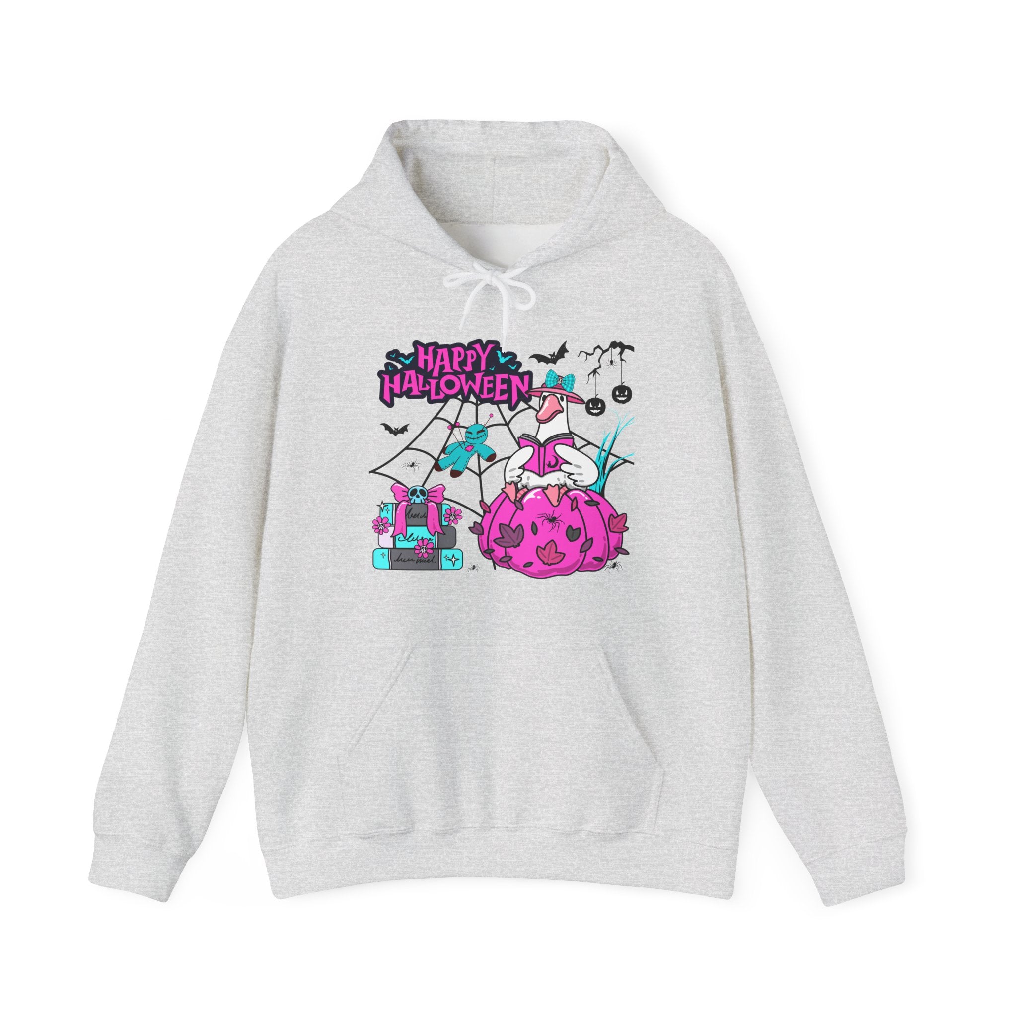 Halloween Kawaii Pumpkin Hoodie — "Happy Halloween" Cute Spooky Graphic