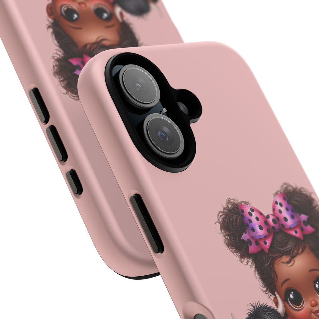 Cute Baby Girl with Plush Cow Phone Case