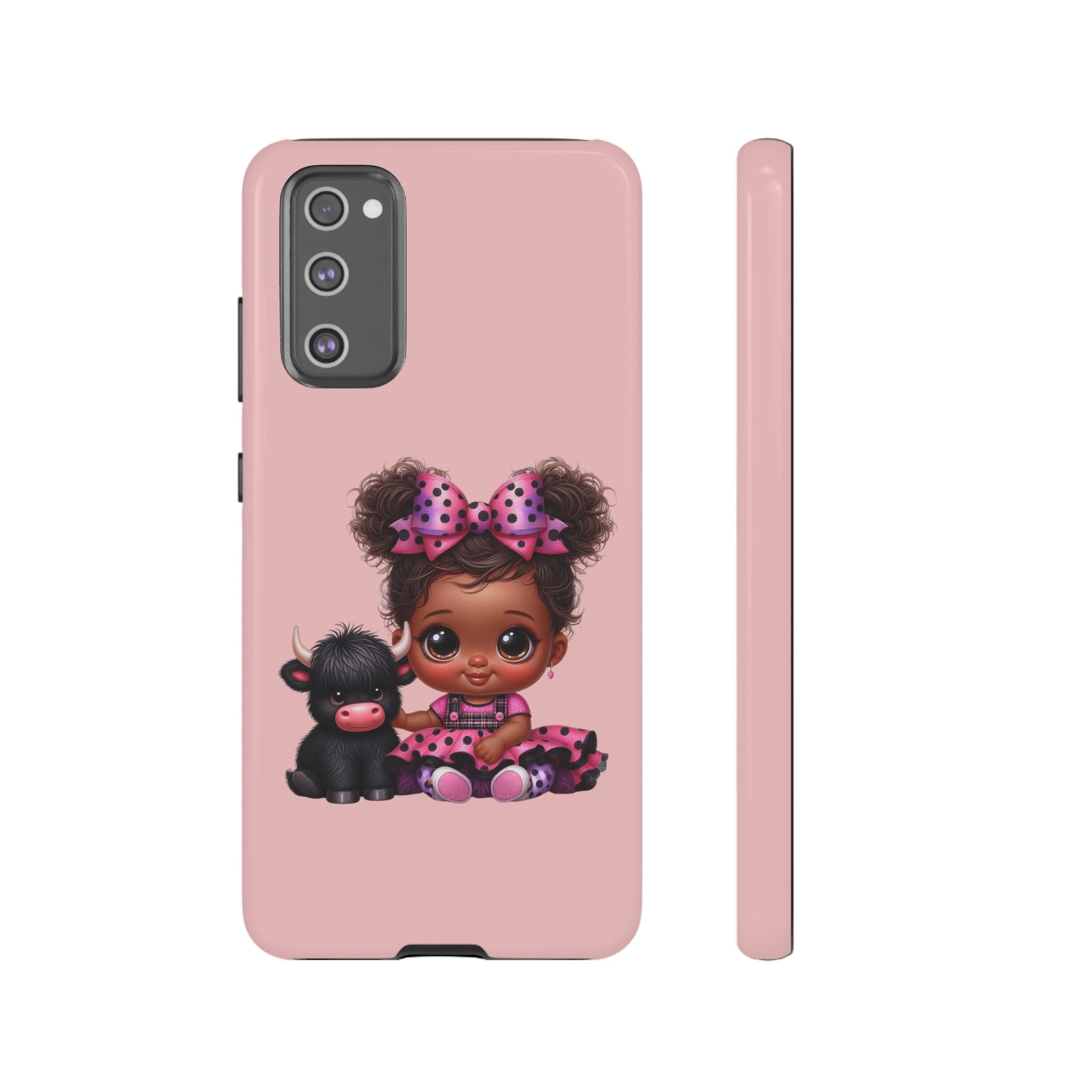 Cute Baby Girl with Plush Cow Phone Case