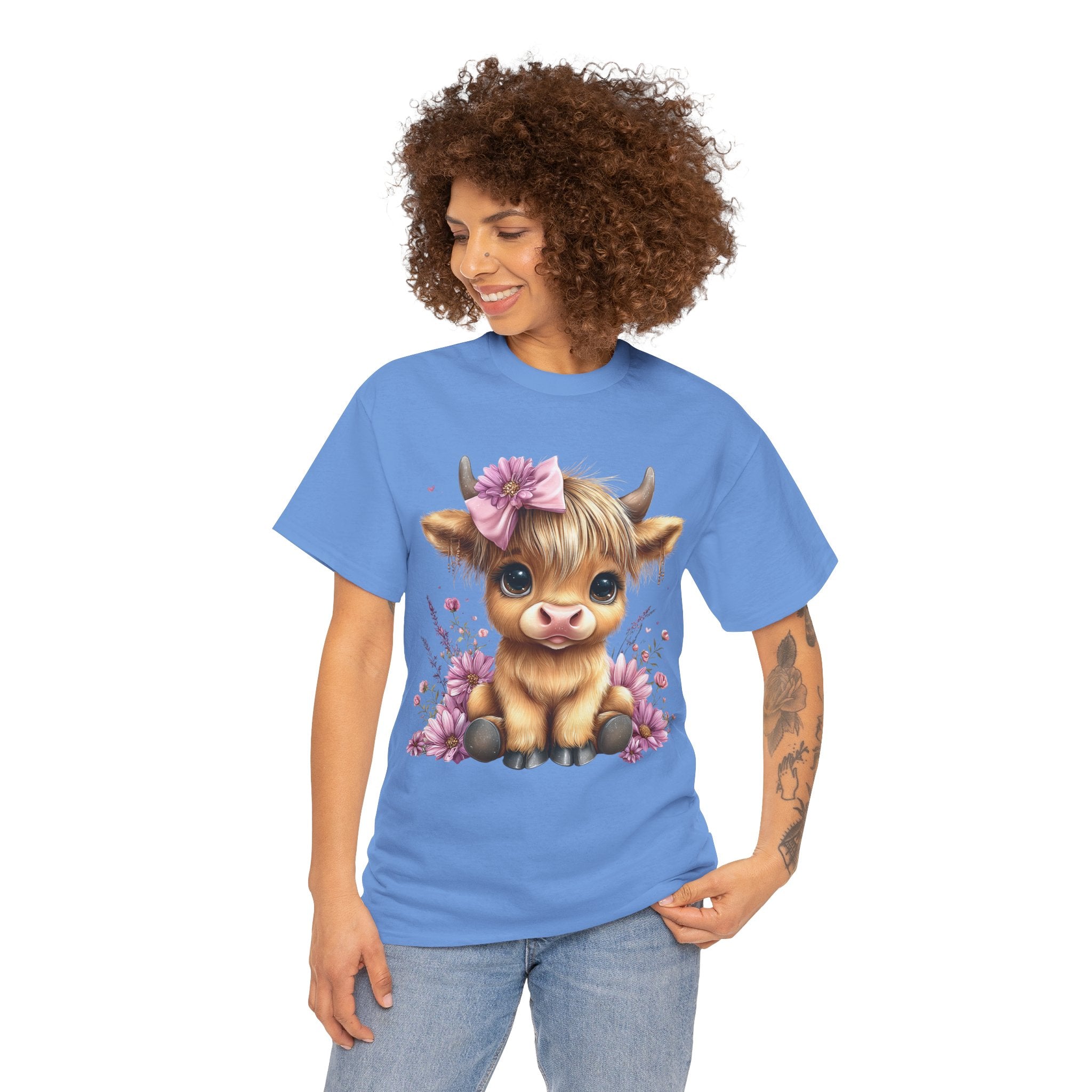 Cute Calf Tee — Adorable Floral Baby Cow Graphic T-Shirt