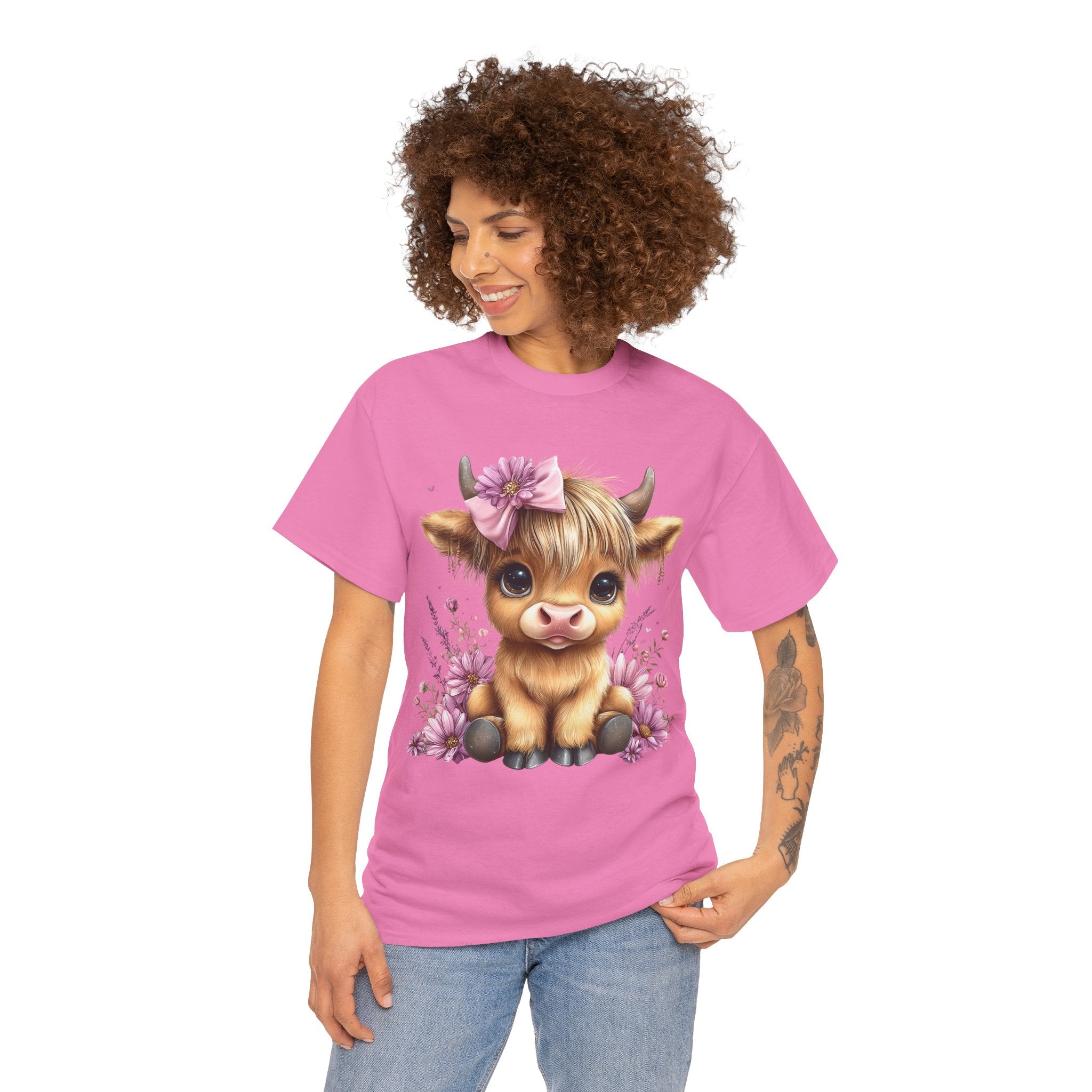 Cute Calf Tee — Adorable Floral Baby Cow Graphic T-Shirt