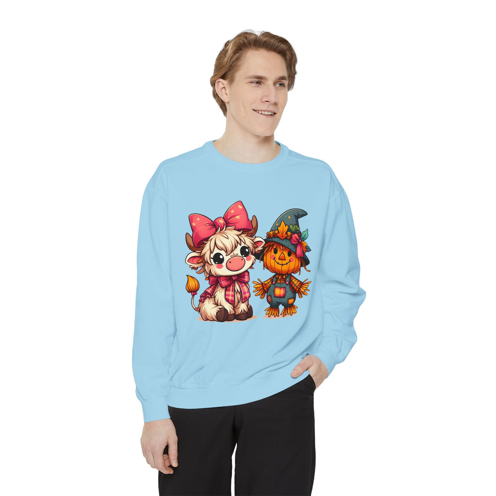 Halloween Cute Scarecrow & Kitty Sweatshirt