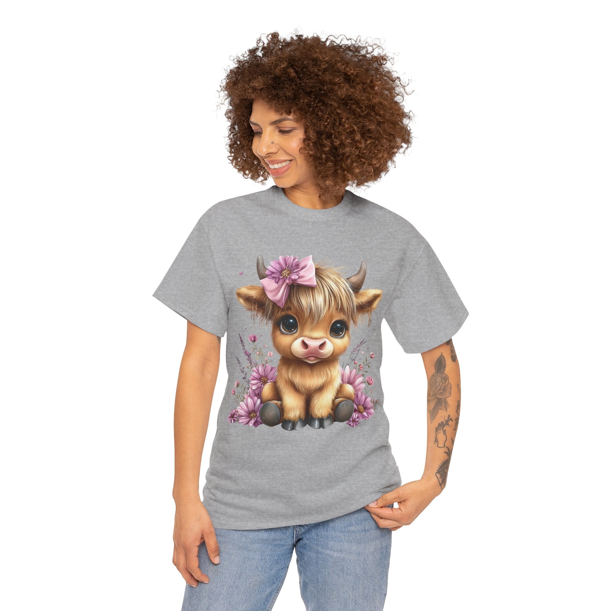 Cute Calf Tee — Adorable Floral Baby Cow Graphic T-Shirt