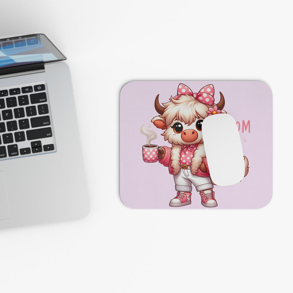 Cute Cow 'Mom' Mouse Pad — Pink Kawaii Mother’s Day Desk Mat