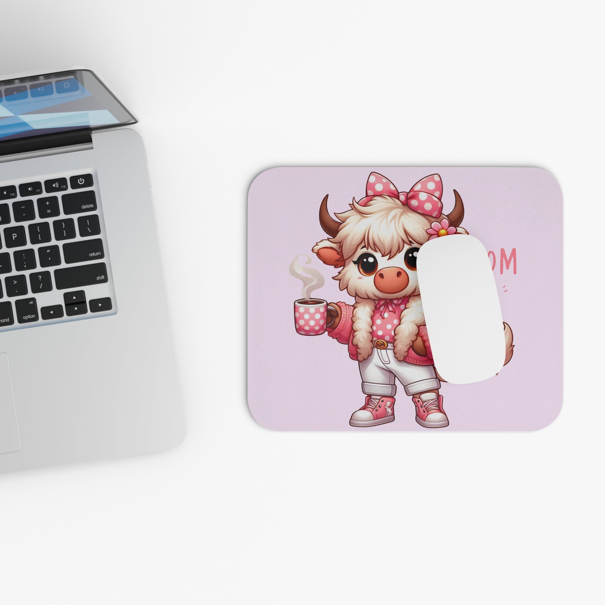 Cute Cow 'Mom' Mouse Pad — Pink Kawaii Mother’s Day Desk Mat