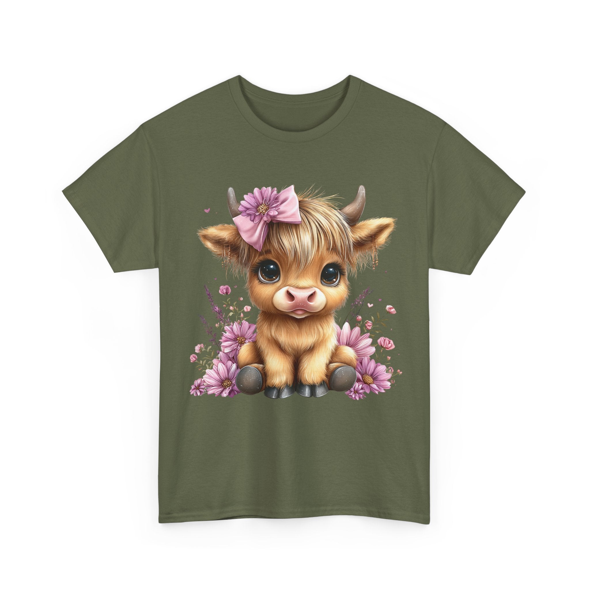 Cute Calf Tee — Adorable Floral Baby Cow Graphic T-Shirt