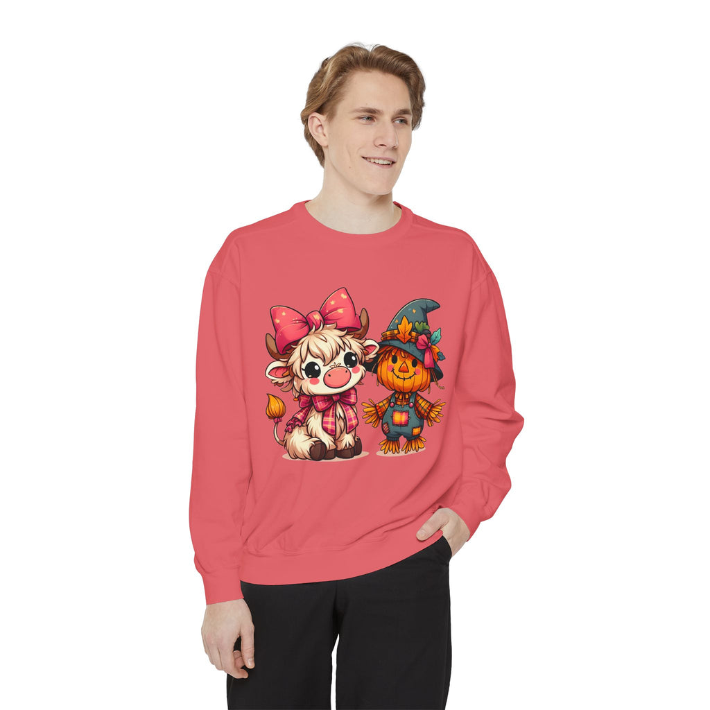 Halloween Cute Scarecrow & Kitty Sweatshirt