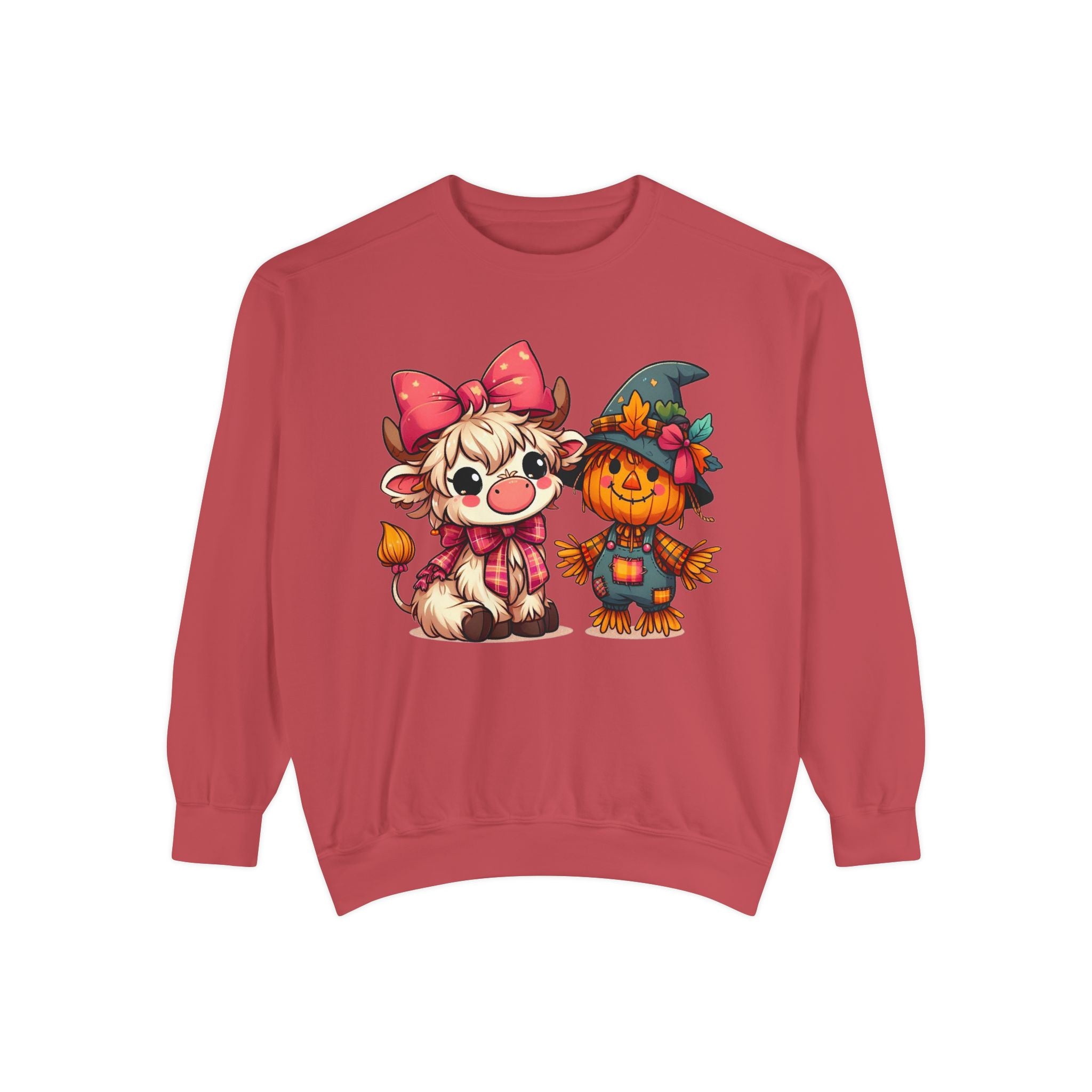 Halloween Cute Scarecrow & Kitty Sweatshirt