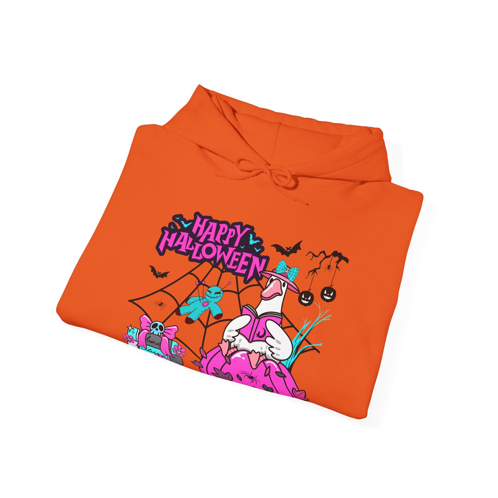 Halloween Kawaii Pumpkin Hoodie — "Happy Halloween" Cute Spooky Graphic