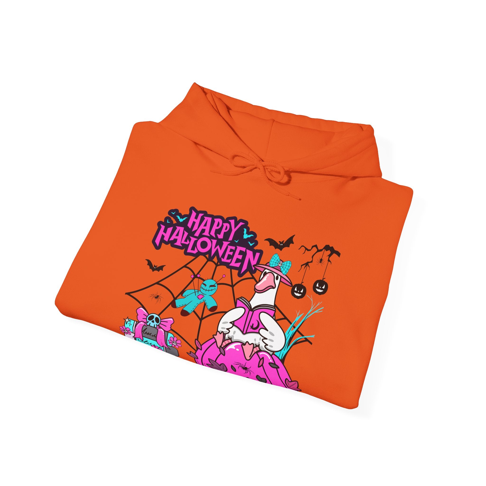Halloween Kawaii Pumpkin Hoodie — "Happy Halloween" Cute Spooky Graphic