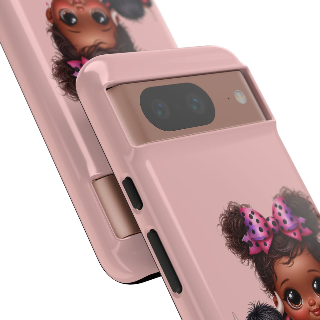 Cute Baby Girl with Plush Cow Phone Case