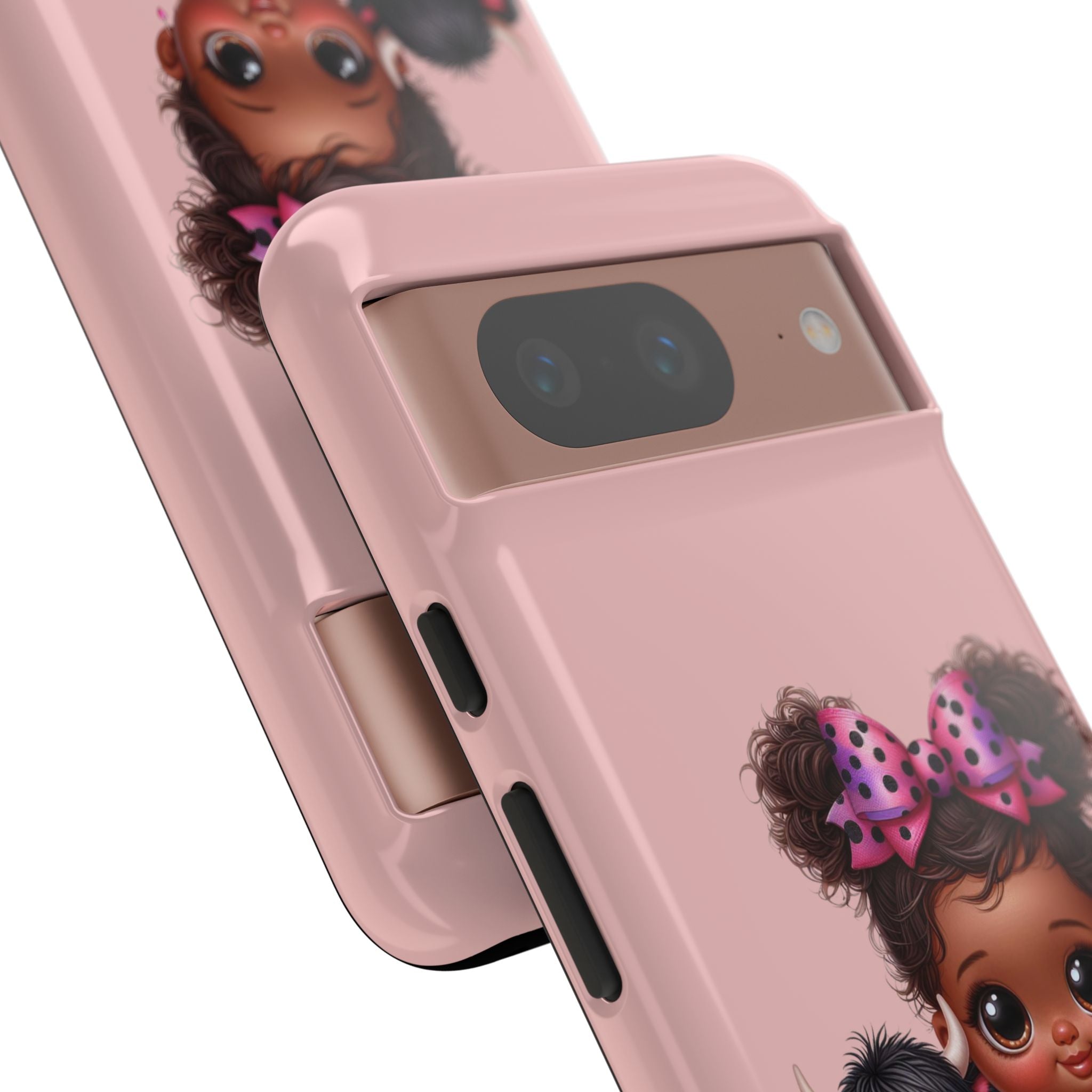 Cute Baby Girl with Plush Cow Phone Case