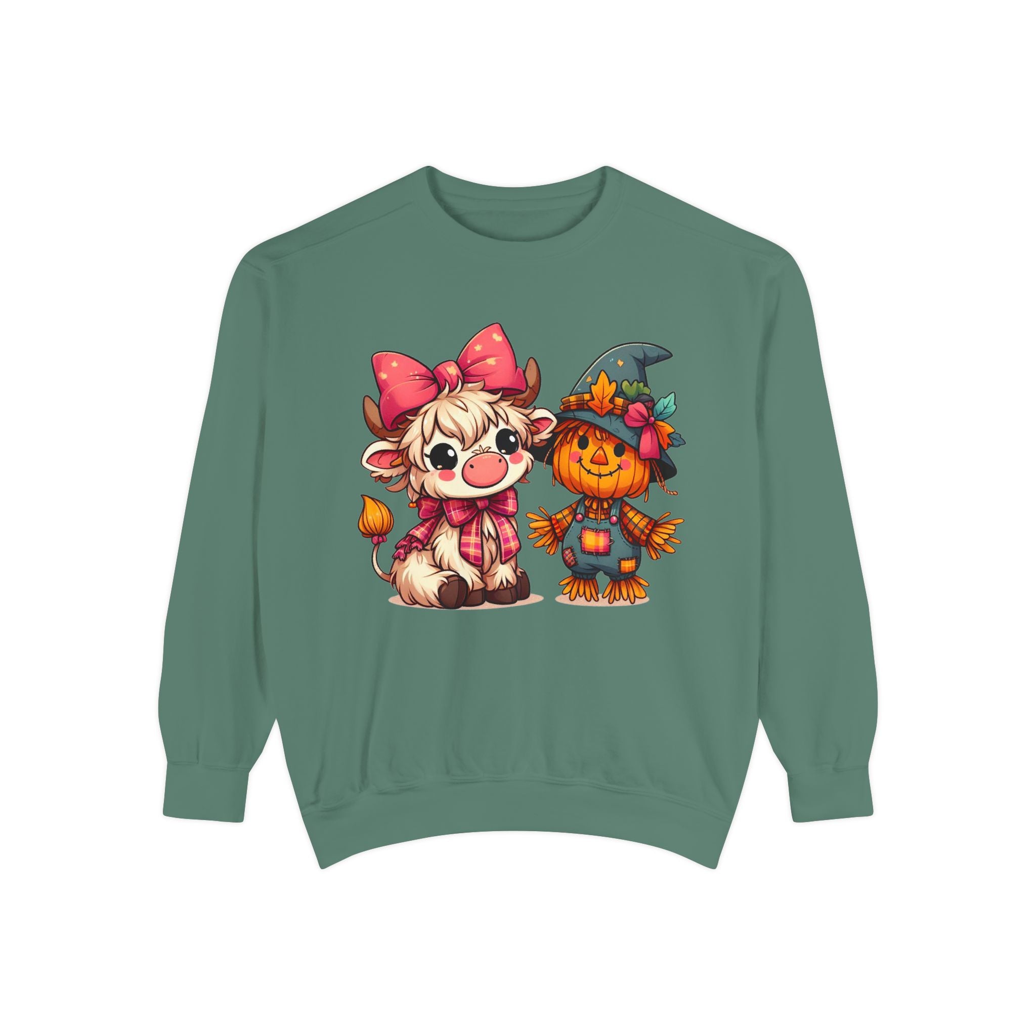Halloween Cute Scarecrow & Kitty Sweatshirt