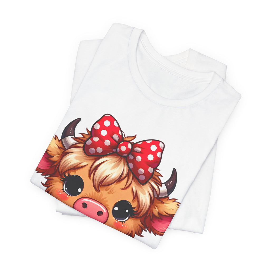 Cow Cute Tee — Cozy Cow with Coffee Graphic T-Shirt