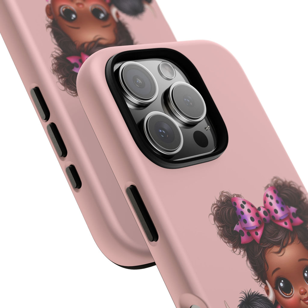 Cute Baby Girl with Plush Cow Phone Case