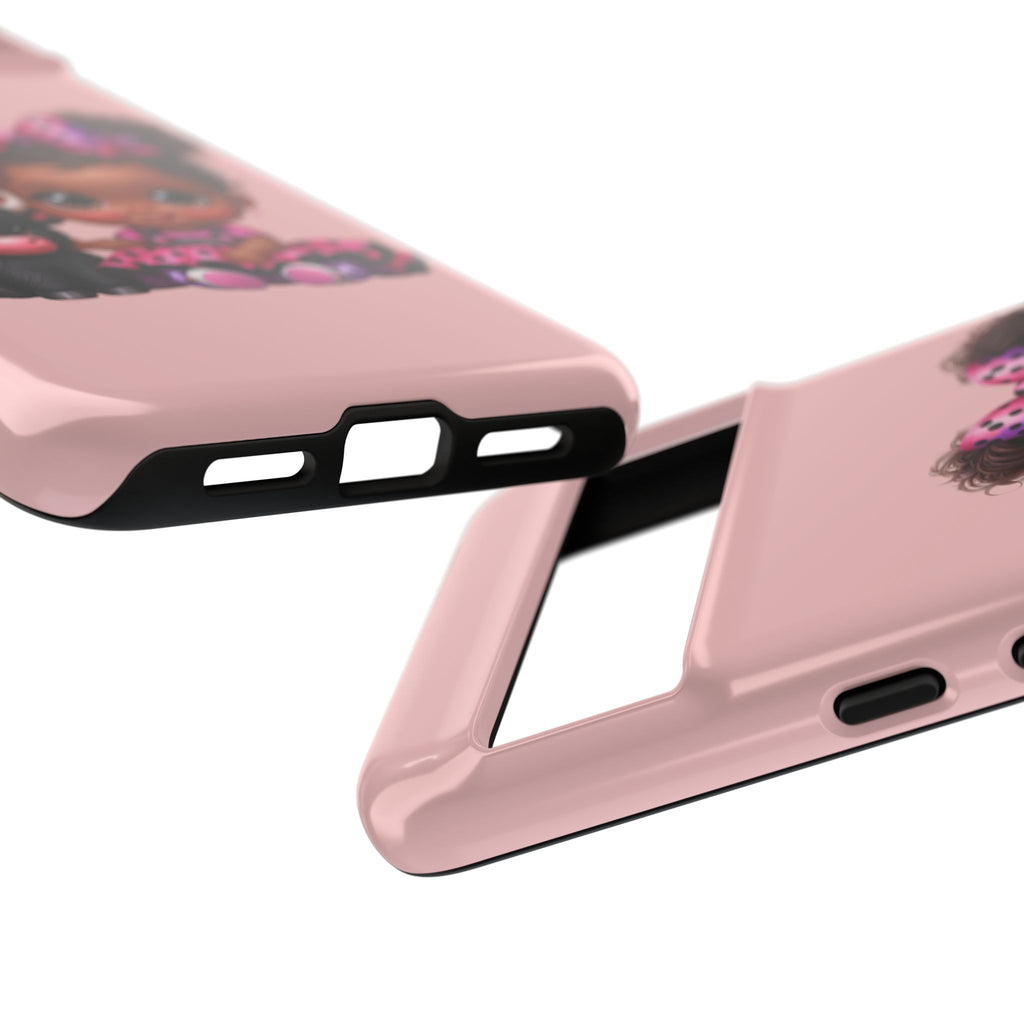 Cute Baby Girl with Plush Cow Phone Case