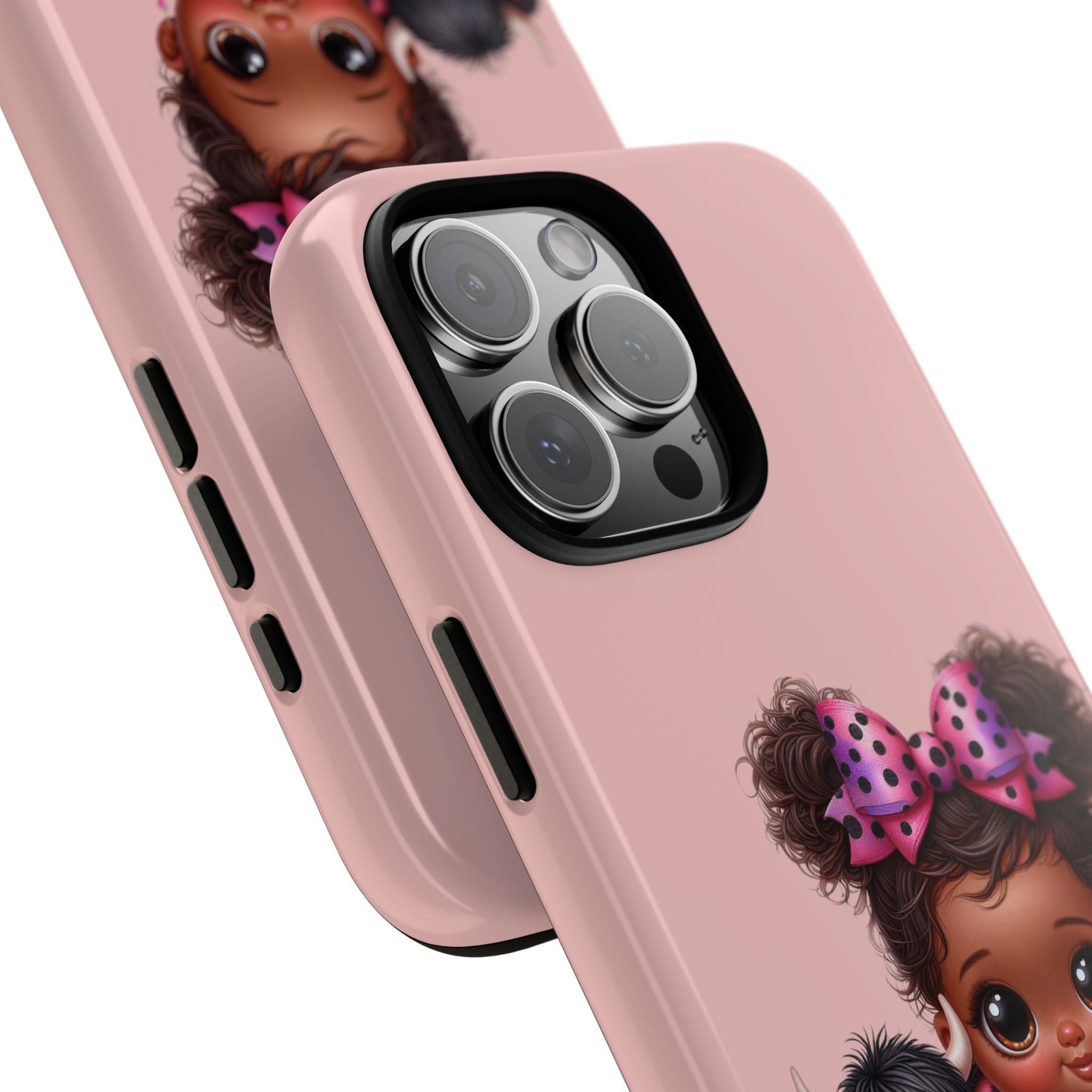 Cute Baby Girl with Plush Cow Phone Case
