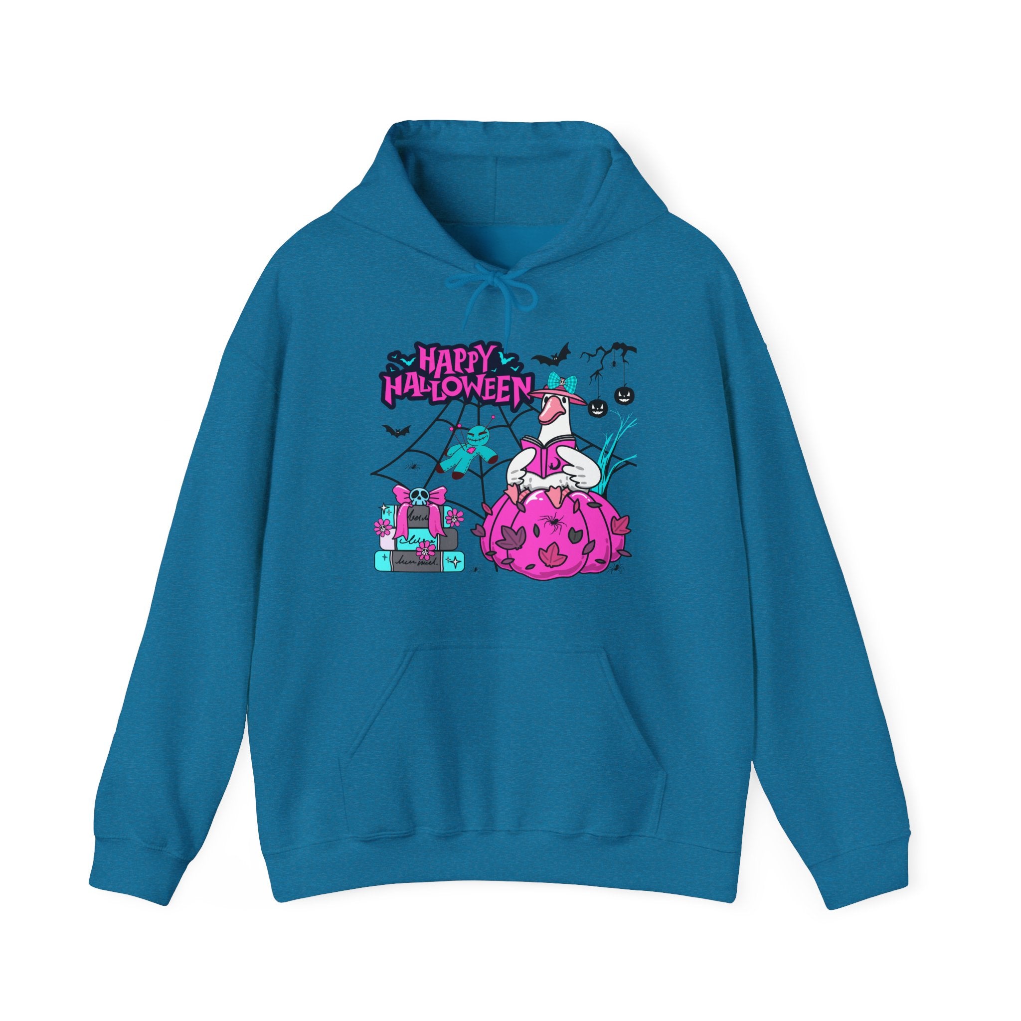 Halloween Kawaii Pumpkin Hoodie — "Happy Halloween" Cute Spooky Graphic