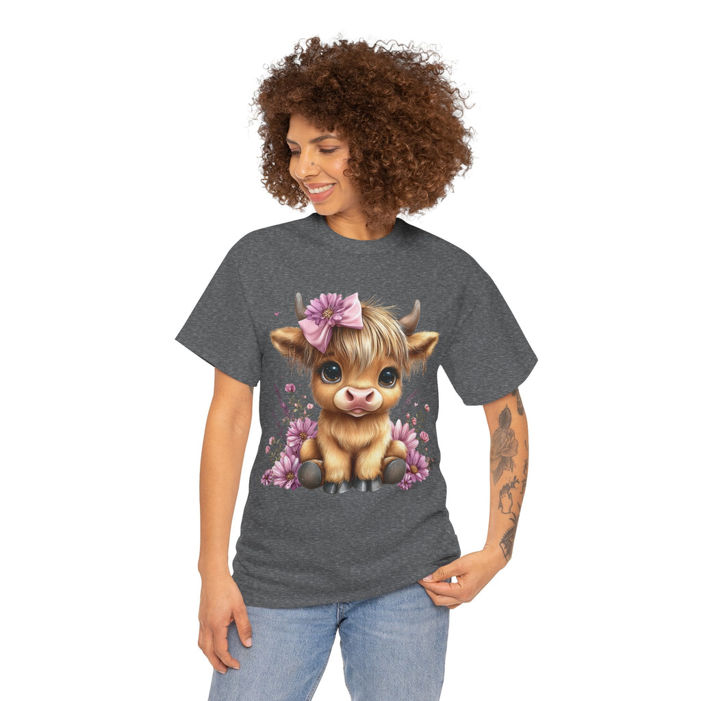 Cute Calf Tee — Adorable Floral Baby Cow Graphic T-Shirt
