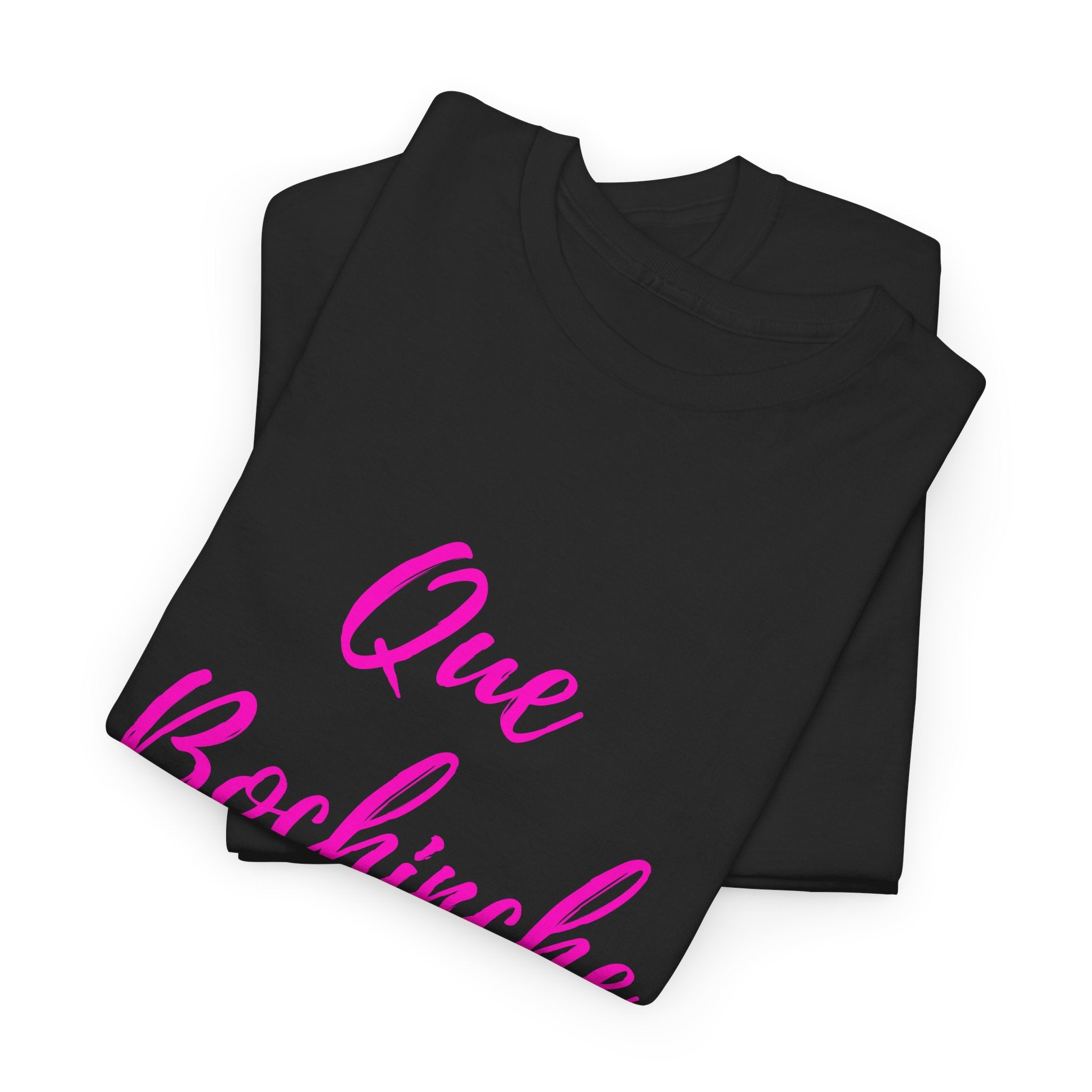 Que Bochinche Tee — Pink Script & Bow Graphic T-Shirt