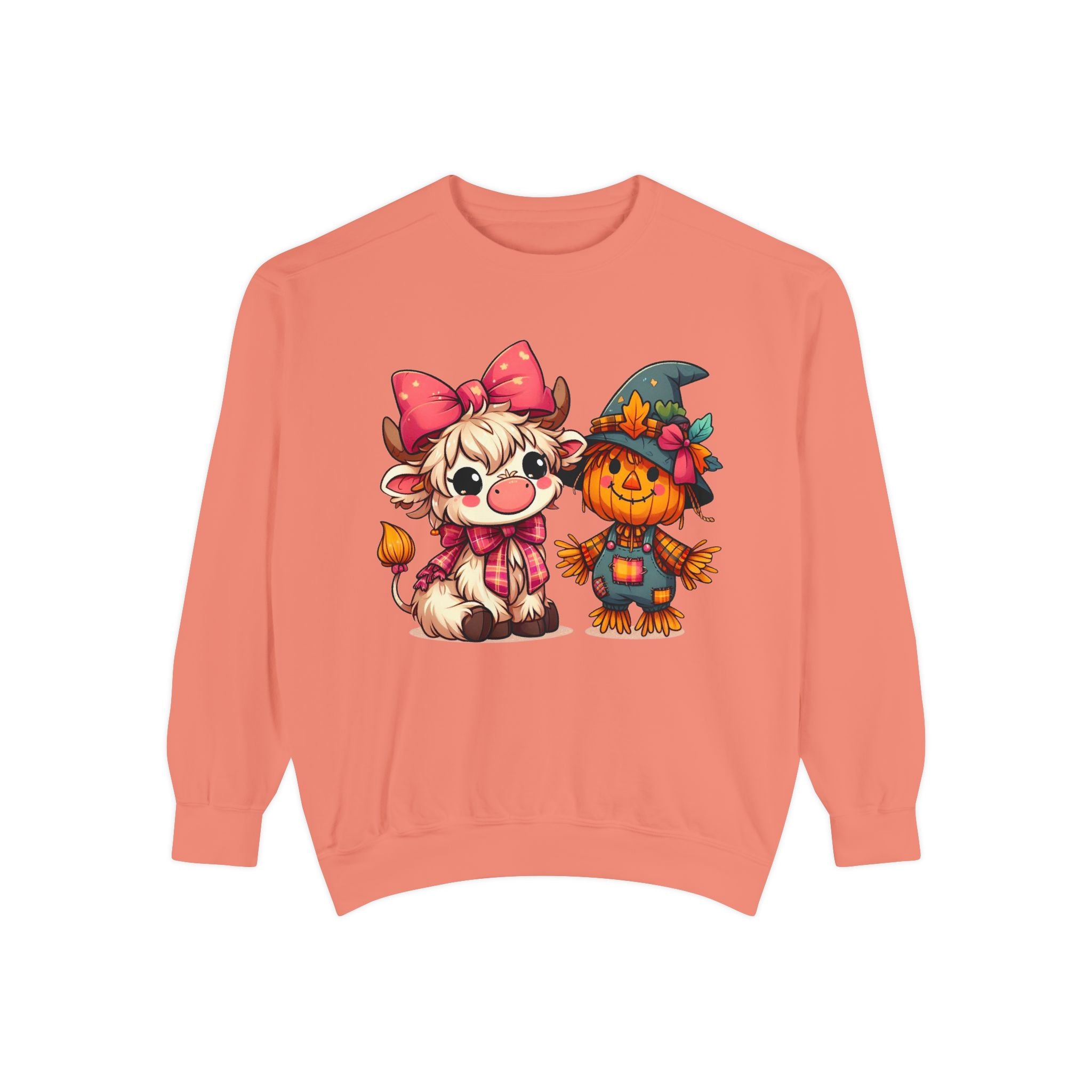 Halloween Cute Scarecrow & Kitty Sweatshirt