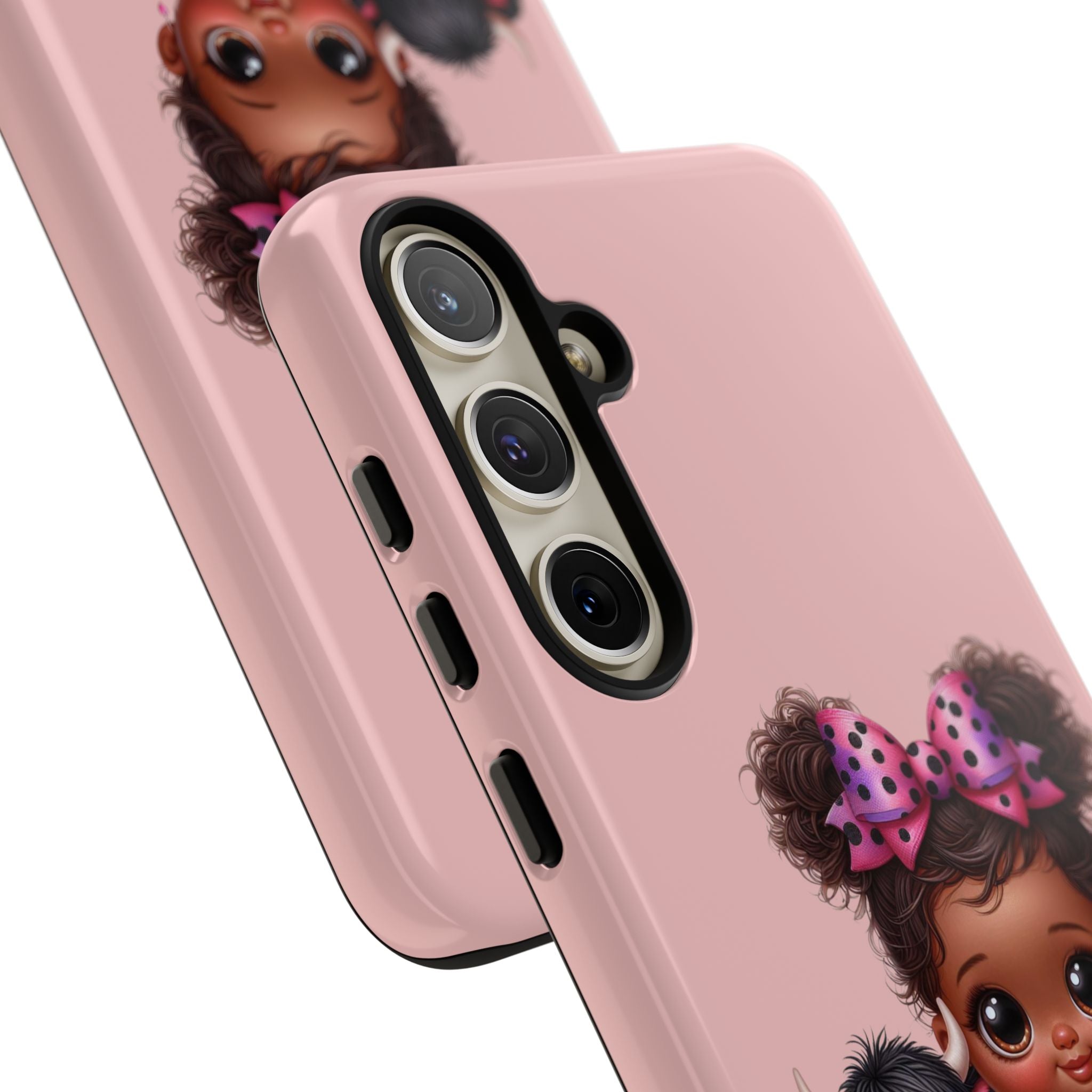 Cute Baby Girl with Plush Cow Phone Case