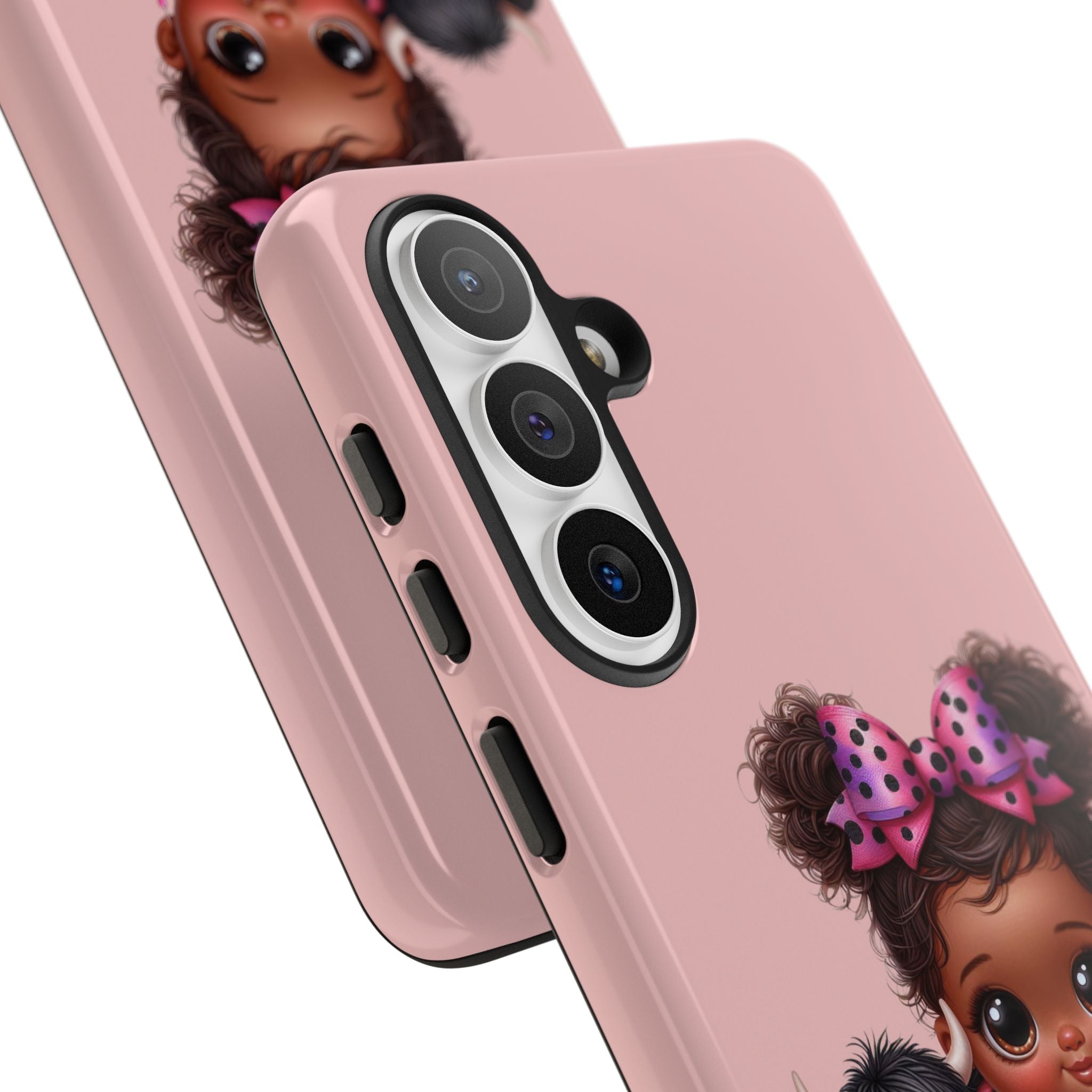 Cute Baby Girl with Plush Cow Phone Case