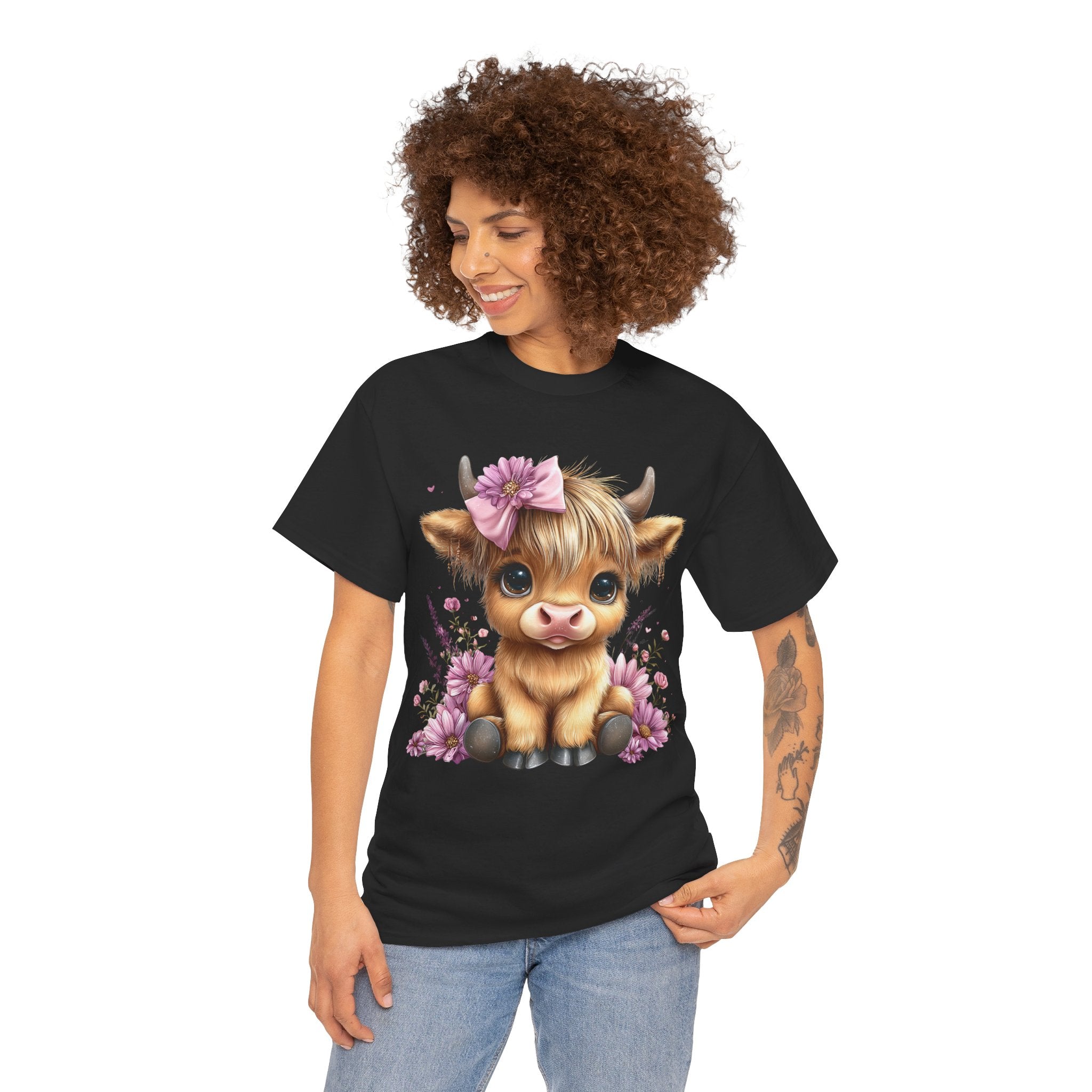 Cute Calf Tee — Adorable Floral Baby Cow Graphic T-Shirt