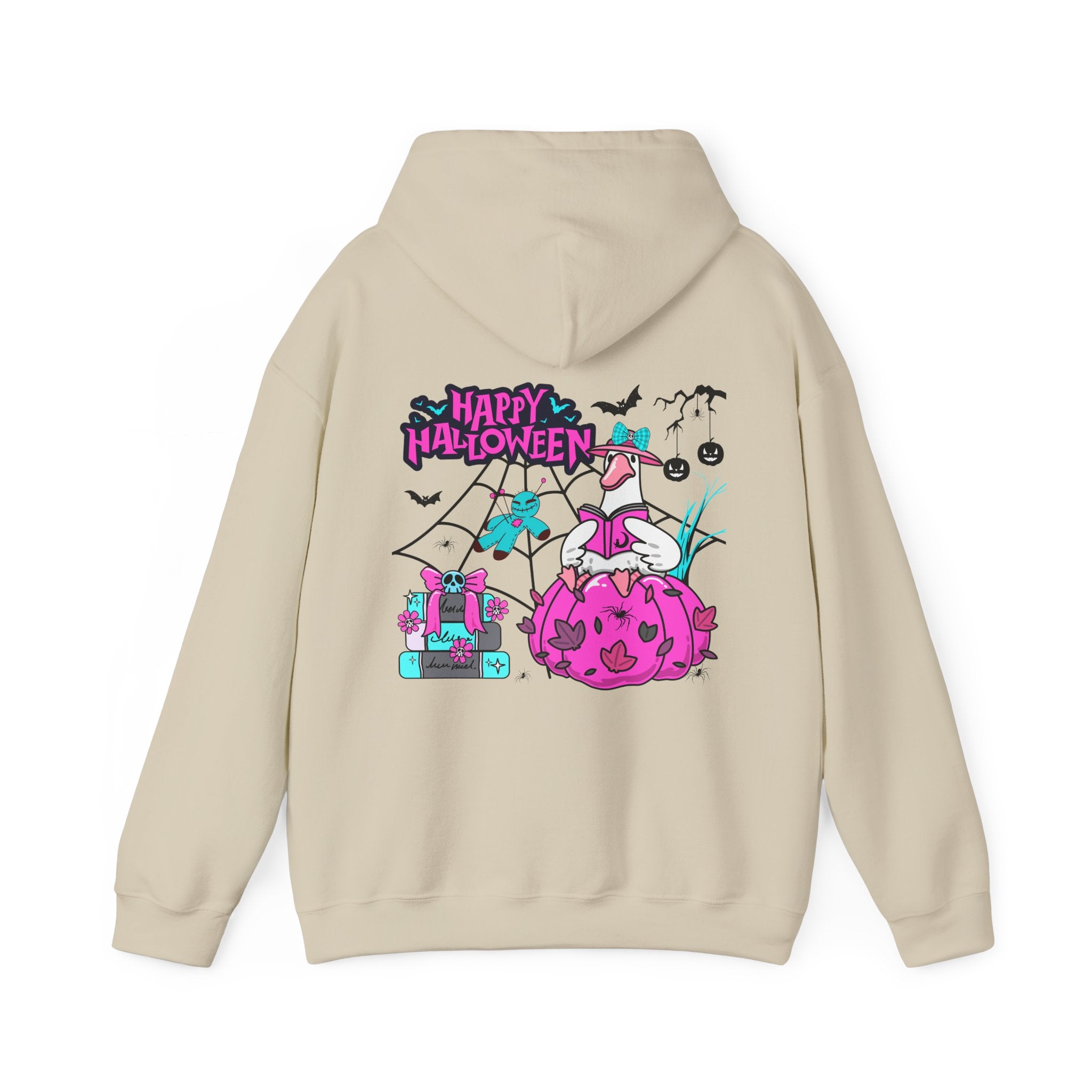 Halloween Kawaii Pumpkin Hoodie — "Happy Halloween" Cute Spooky Graphic