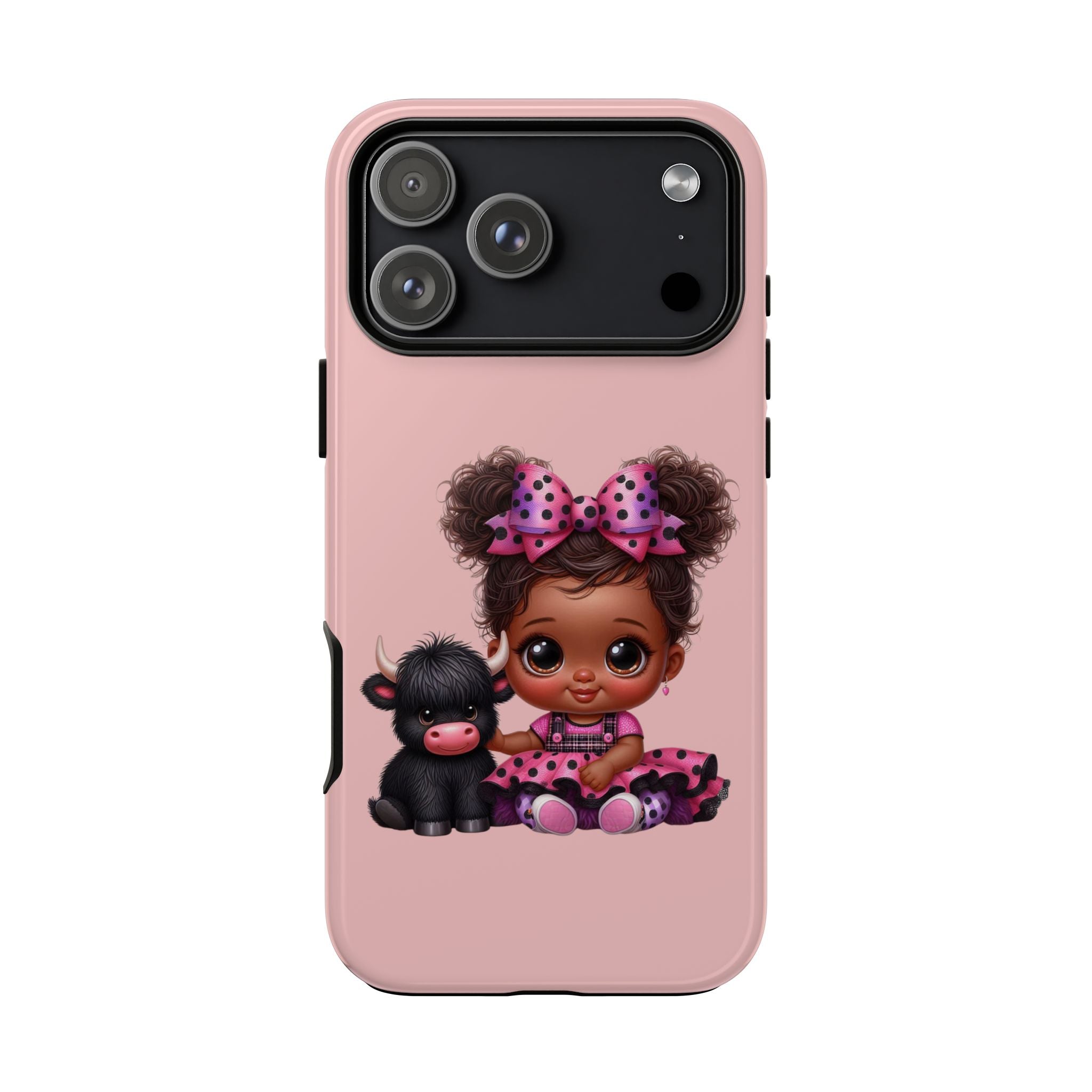 Cute Baby Girl with Plush Cow Phone Case
