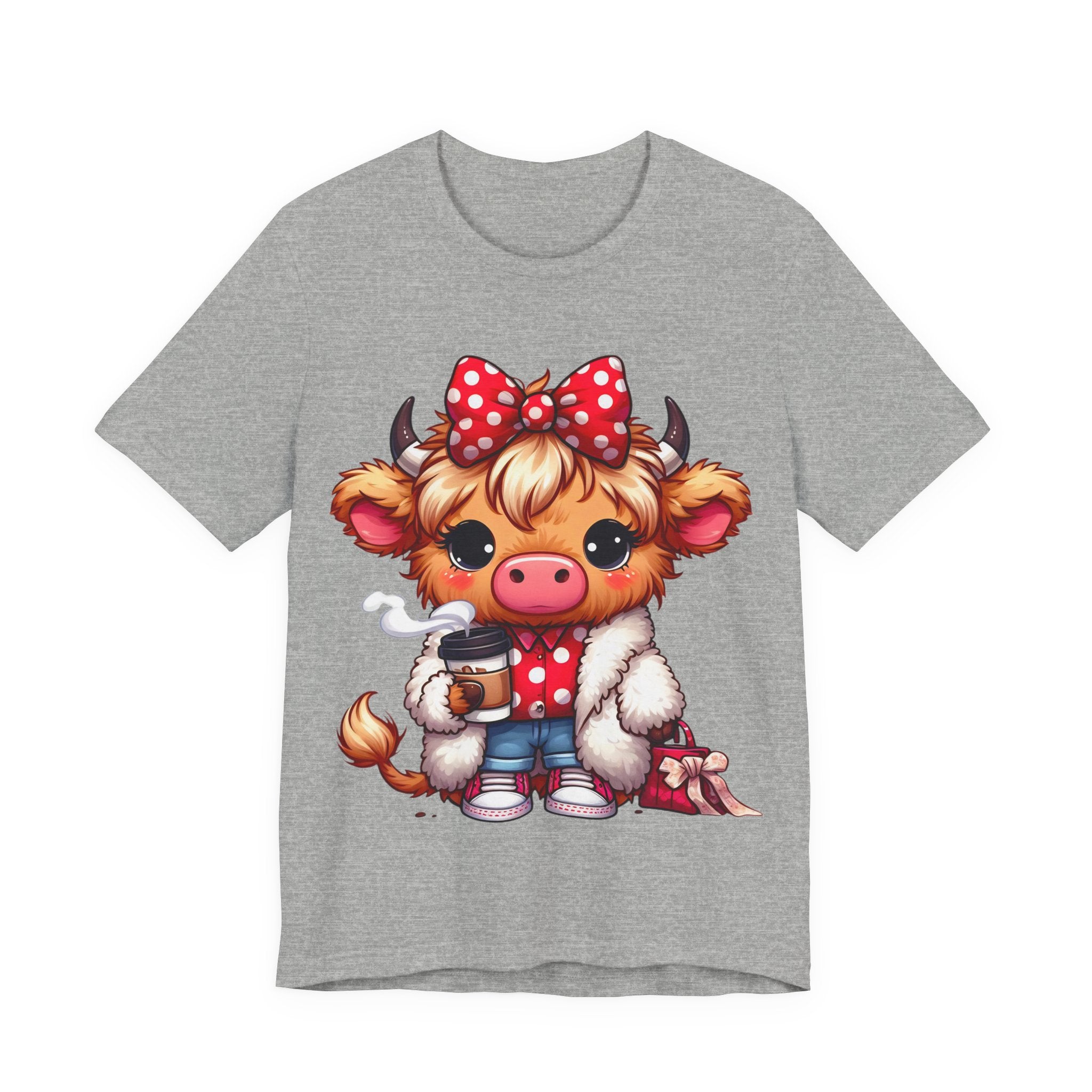 Cow Cute Tee — Cozy Cow with Coffee Graphic T-Shirt