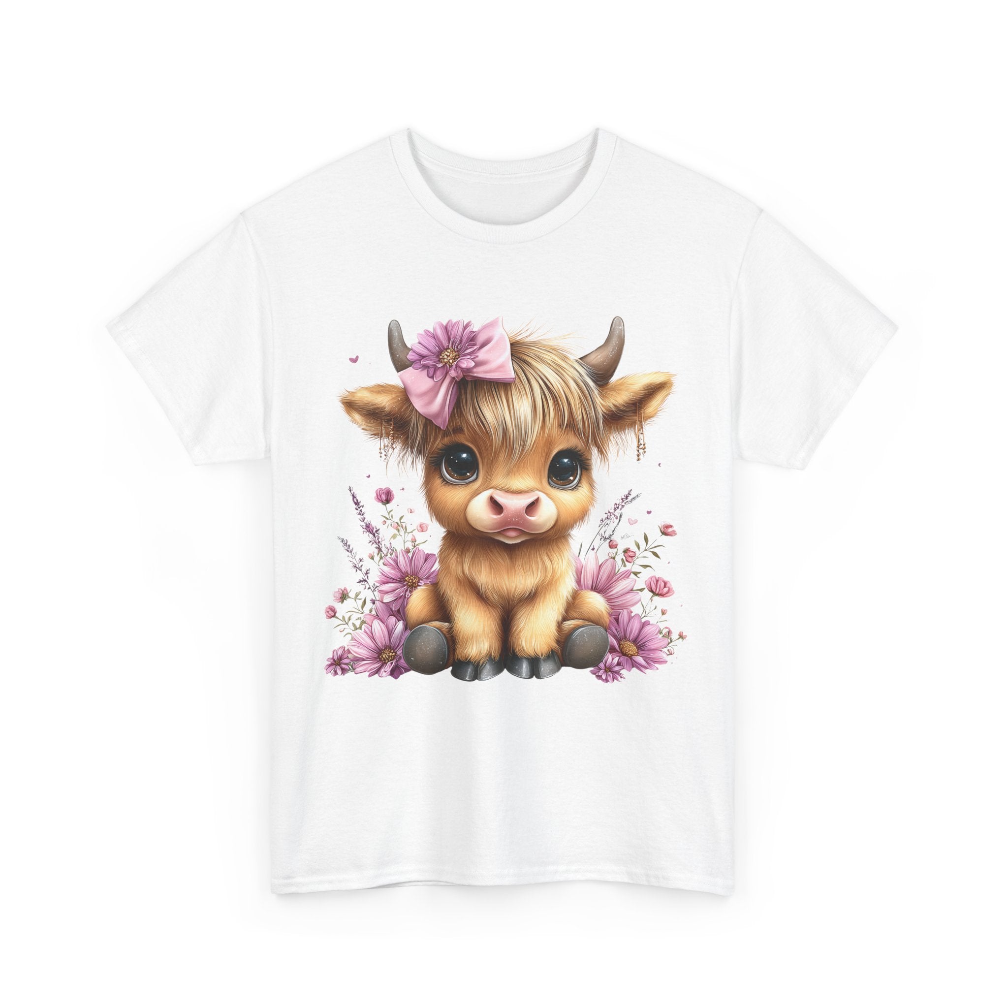 Cute Calf Tee — Adorable Floral Baby Cow Graphic T-Shirt