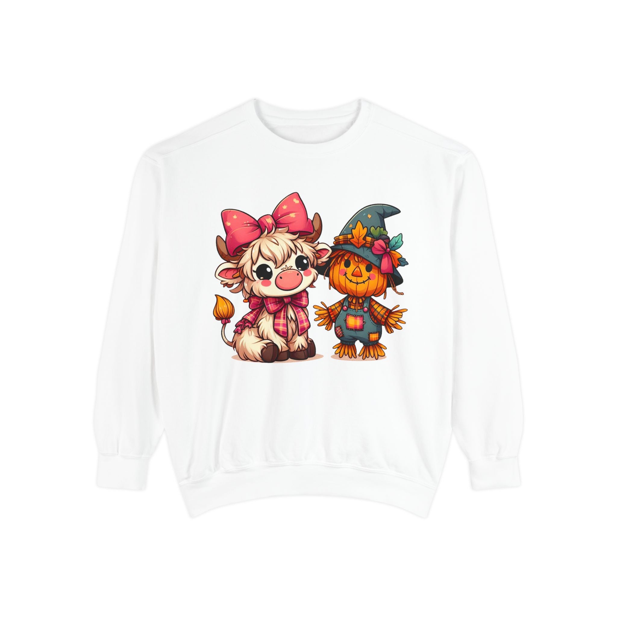 Halloween Cute Scarecrow & Kitty Sweatshirt