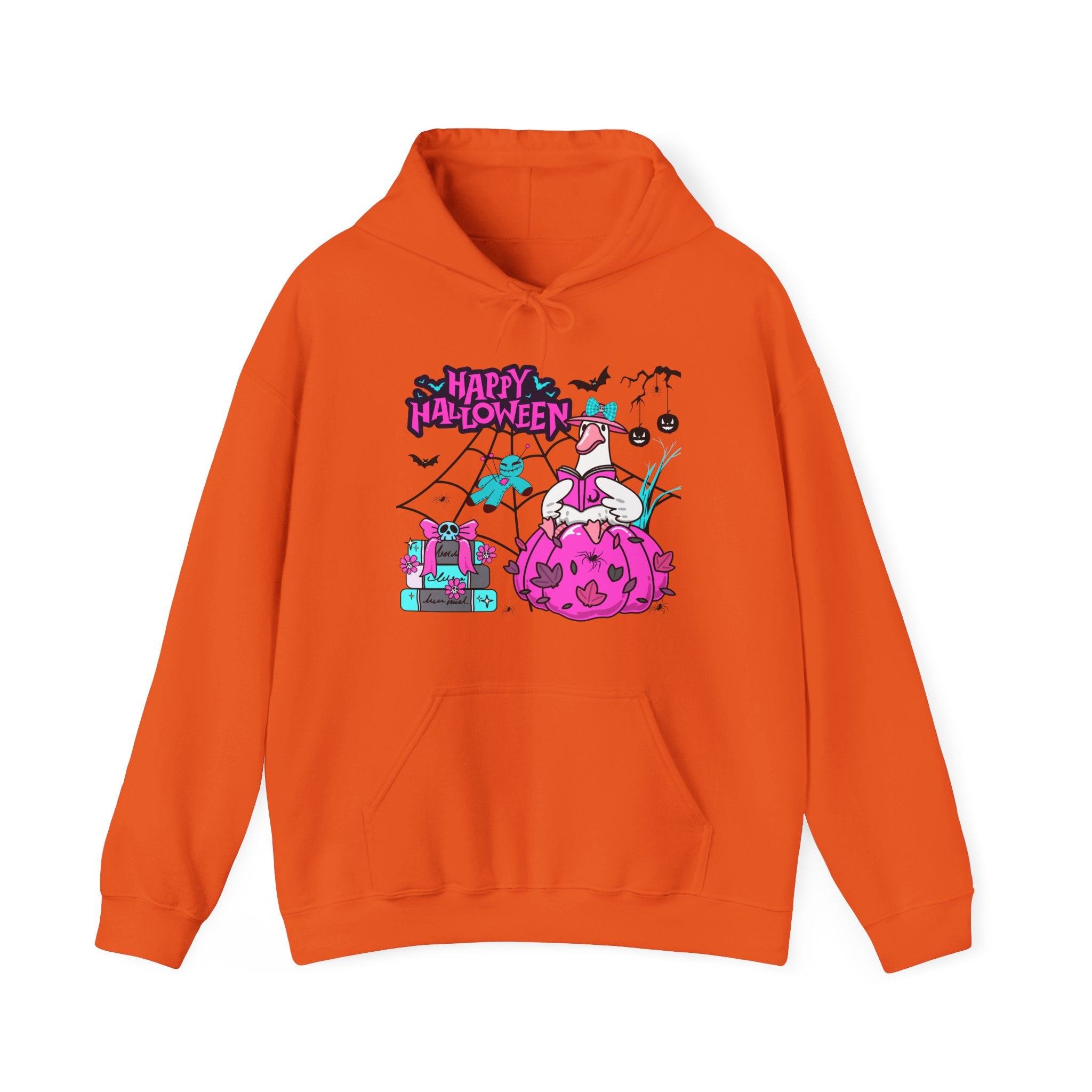 Halloween Kawaii Pumpkin Hoodie — "Happy Halloween" Cute Spooky Graphic