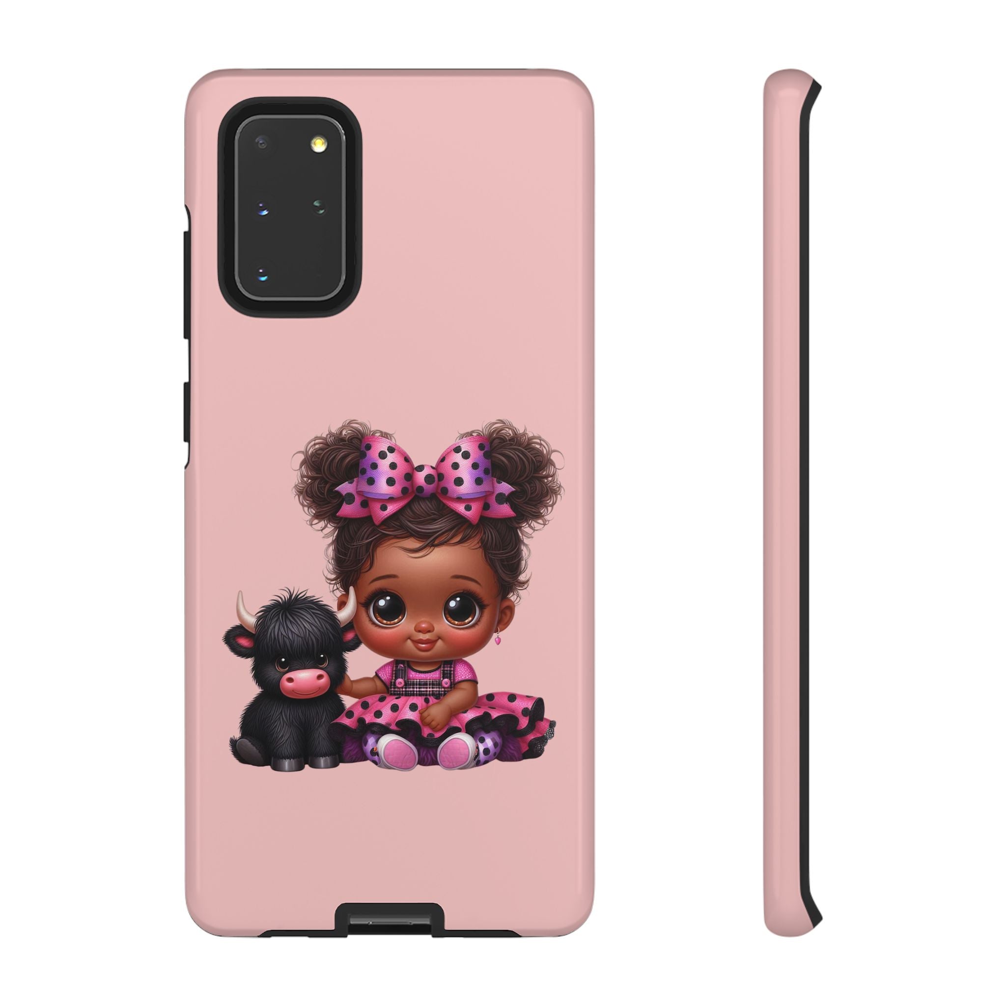Cute Baby Girl with Plush Cow Phone Case