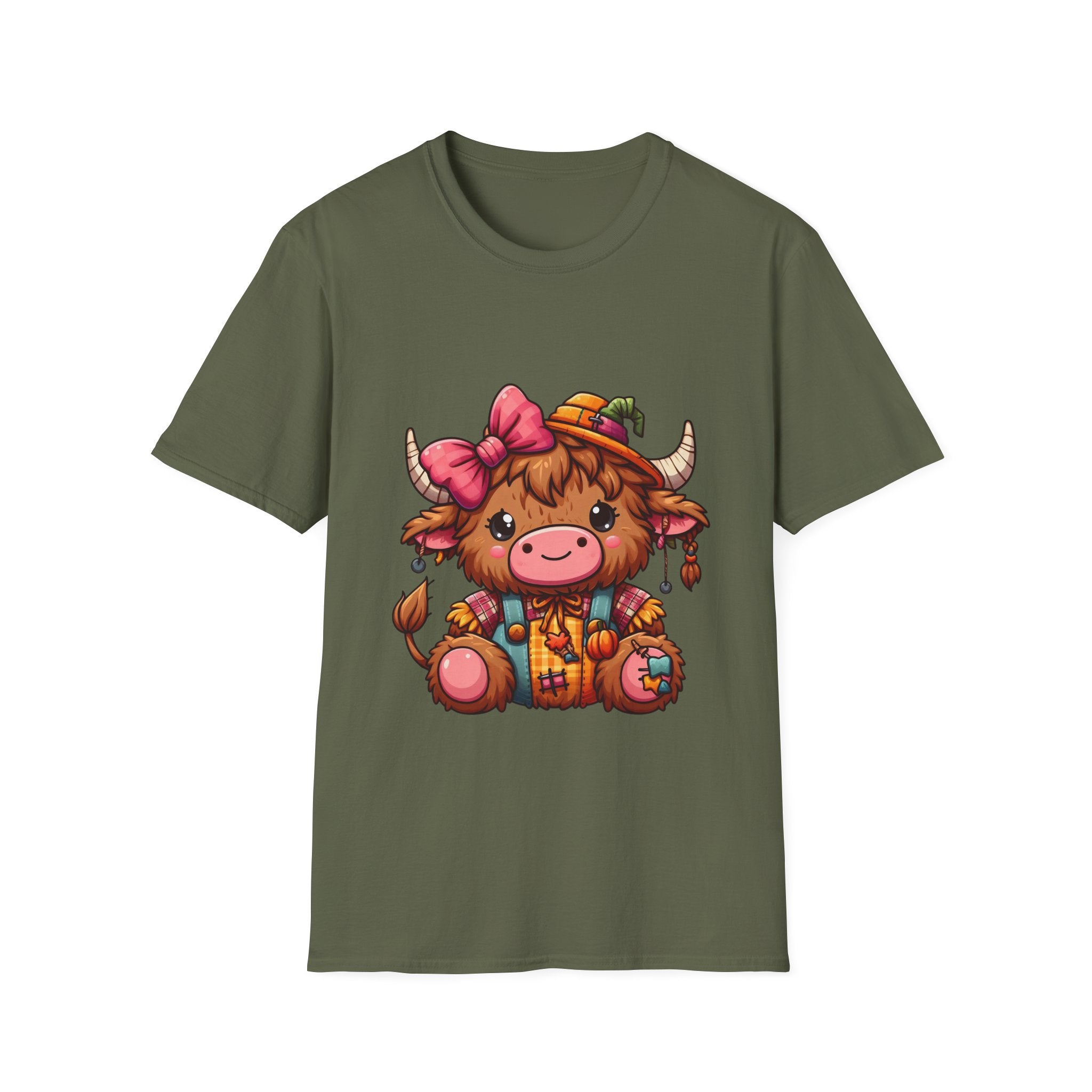Cute Highland Cow Fall T-Shirt — Pumpkin Patch Baby Highland Cow Graphic Tee