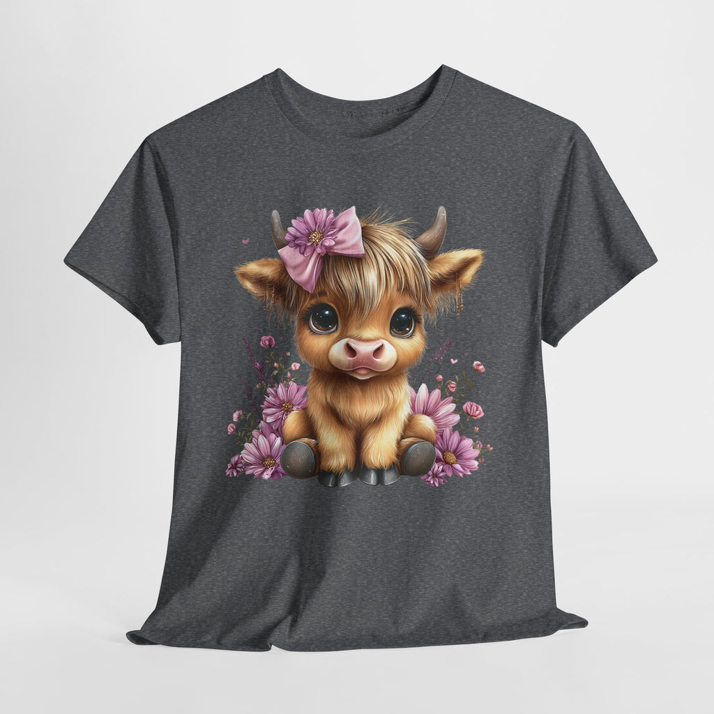 Cute Calf Tee — Adorable Floral Baby Cow Graphic T-Shirt