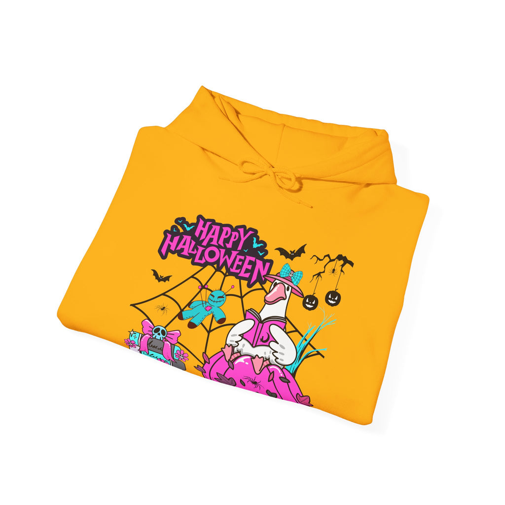 Halloween Kawaii Pumpkin Hoodie — "Happy Halloween" Cute Spooky Graphic