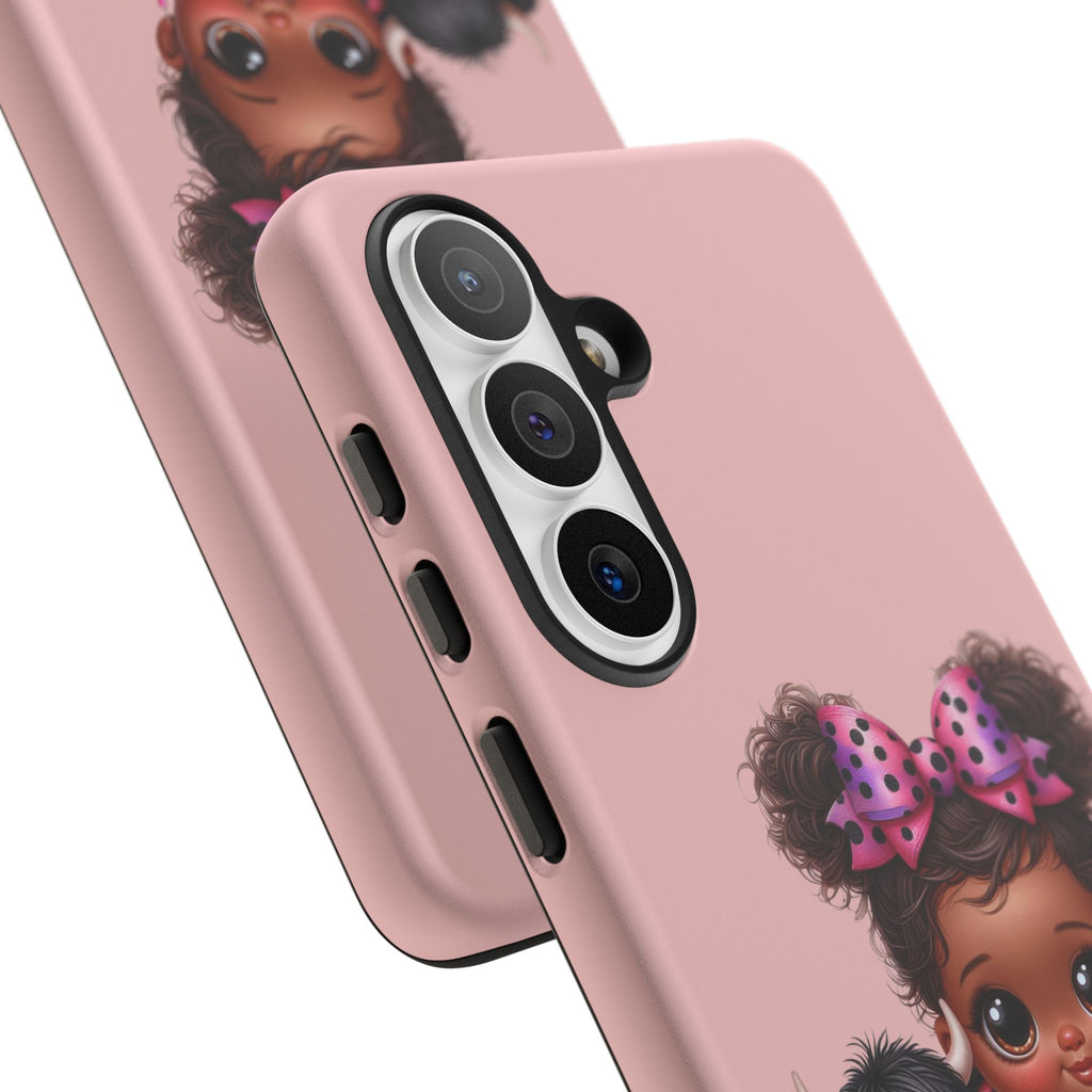 Cute Baby Girl with Plush Cow Phone Case