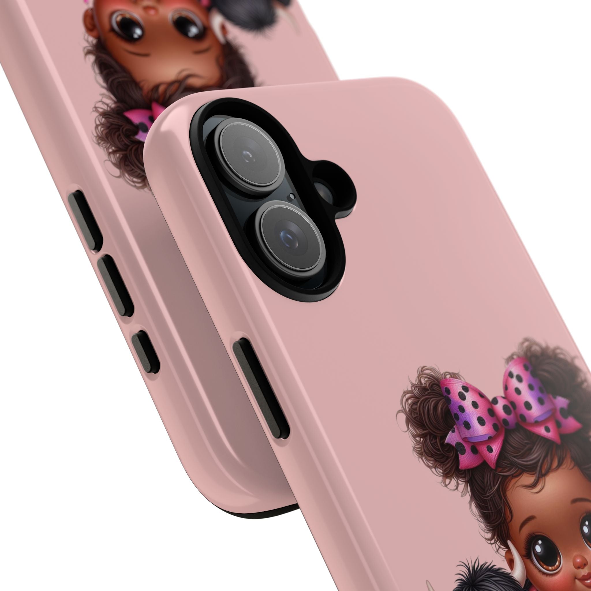 Cute Baby Girl with Plush Cow Phone Case