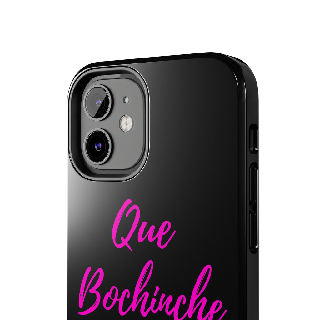 Que Bochinche Phone Case — Pink Script & Bow Tough Protective Cover