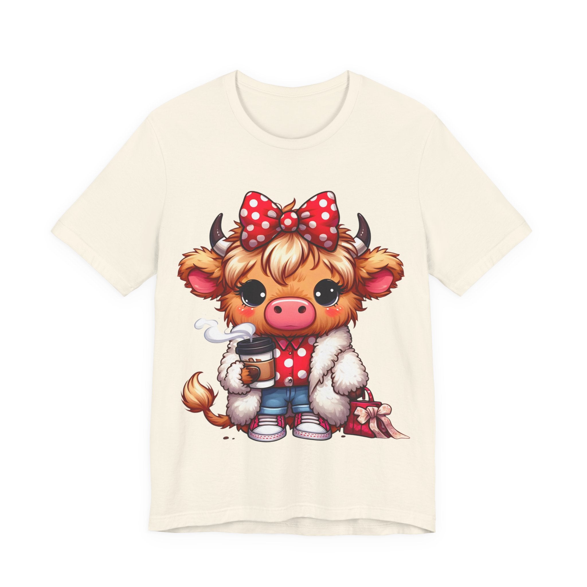 Cow Cute Tee — Cozy Cow with Coffee Graphic T-Shirt