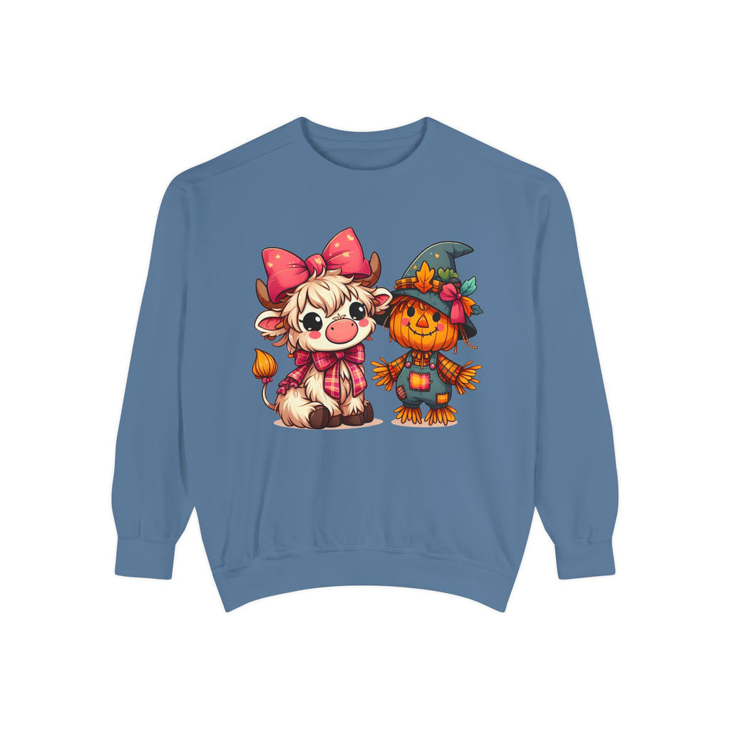 Halloween Cute Scarecrow & Kitty Sweatshirt