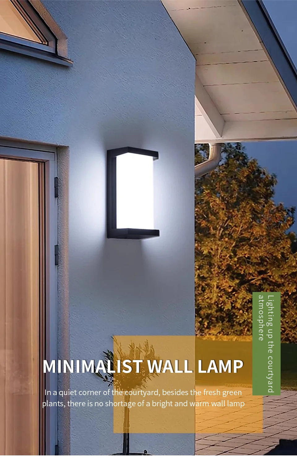 LED Outdoor Wall Light Waterproof IP66 | Motion Sensor Porch Light for Balcony, Garden & Yard